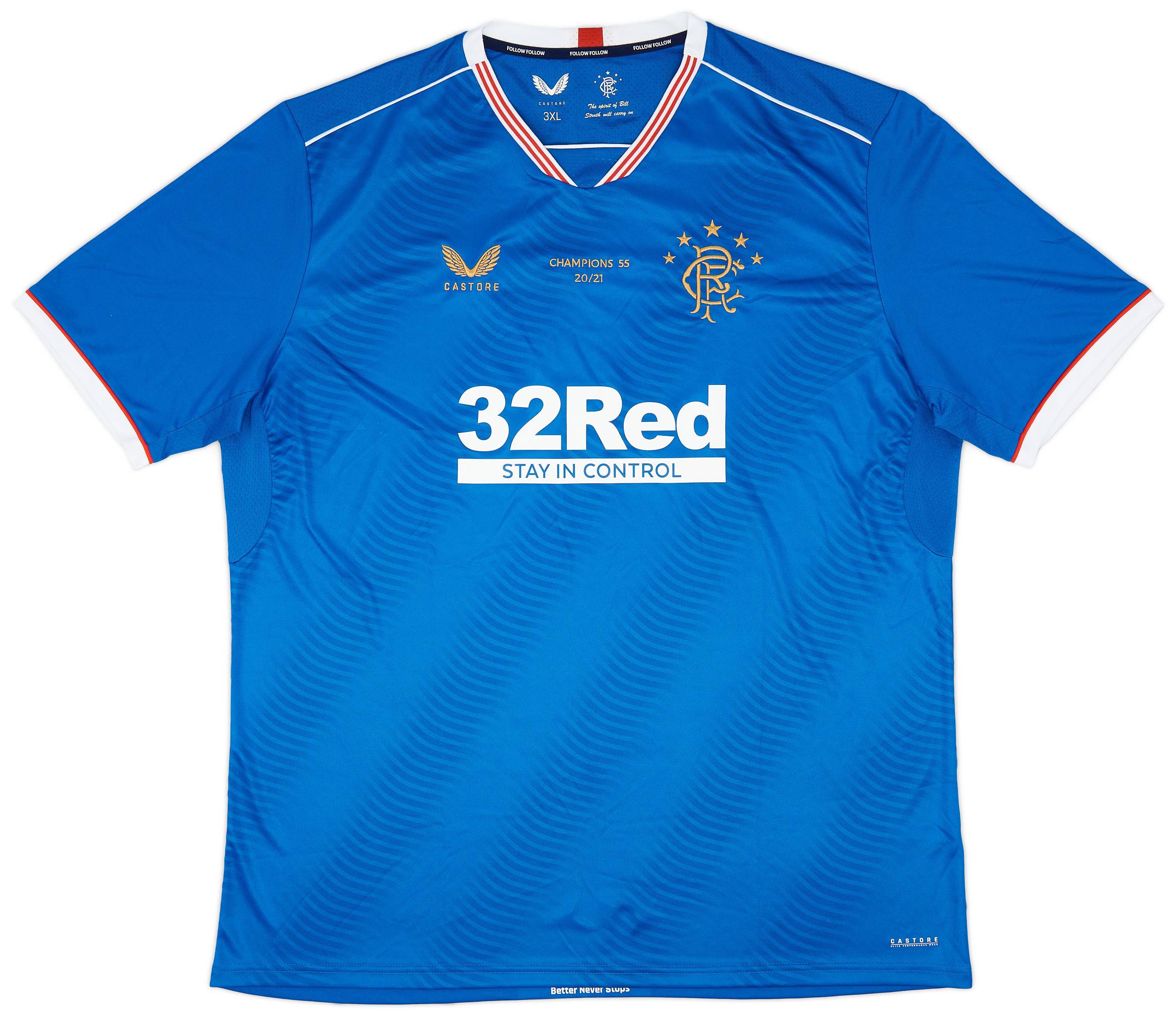2020-21 Rangers Special Edition 'Champions 55 20/21' Home Shirt - 8/10 - (3XL)