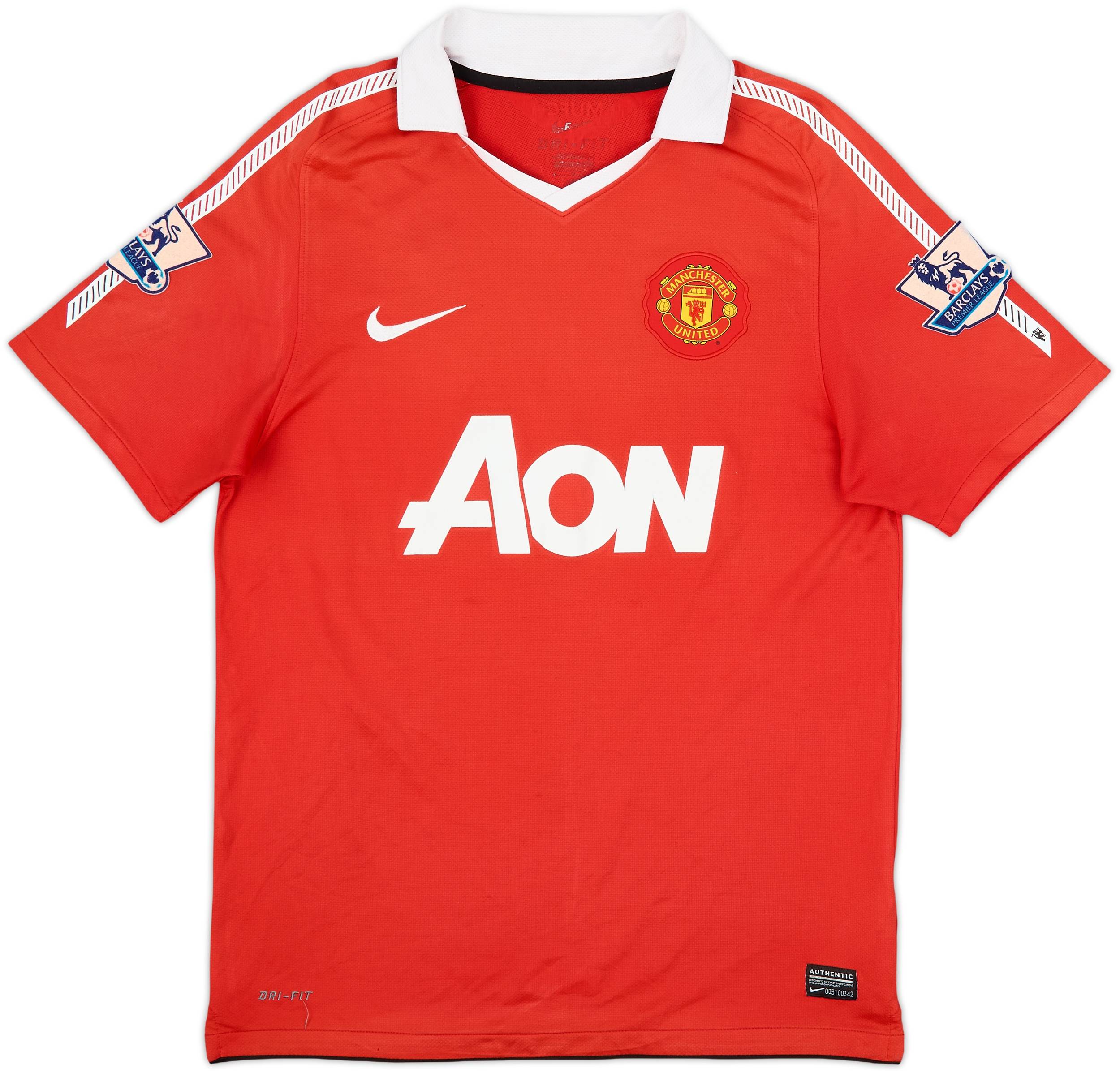 2010-11 Manchester United Home Shirt J.S.Park #13 - 7/10 - (M)