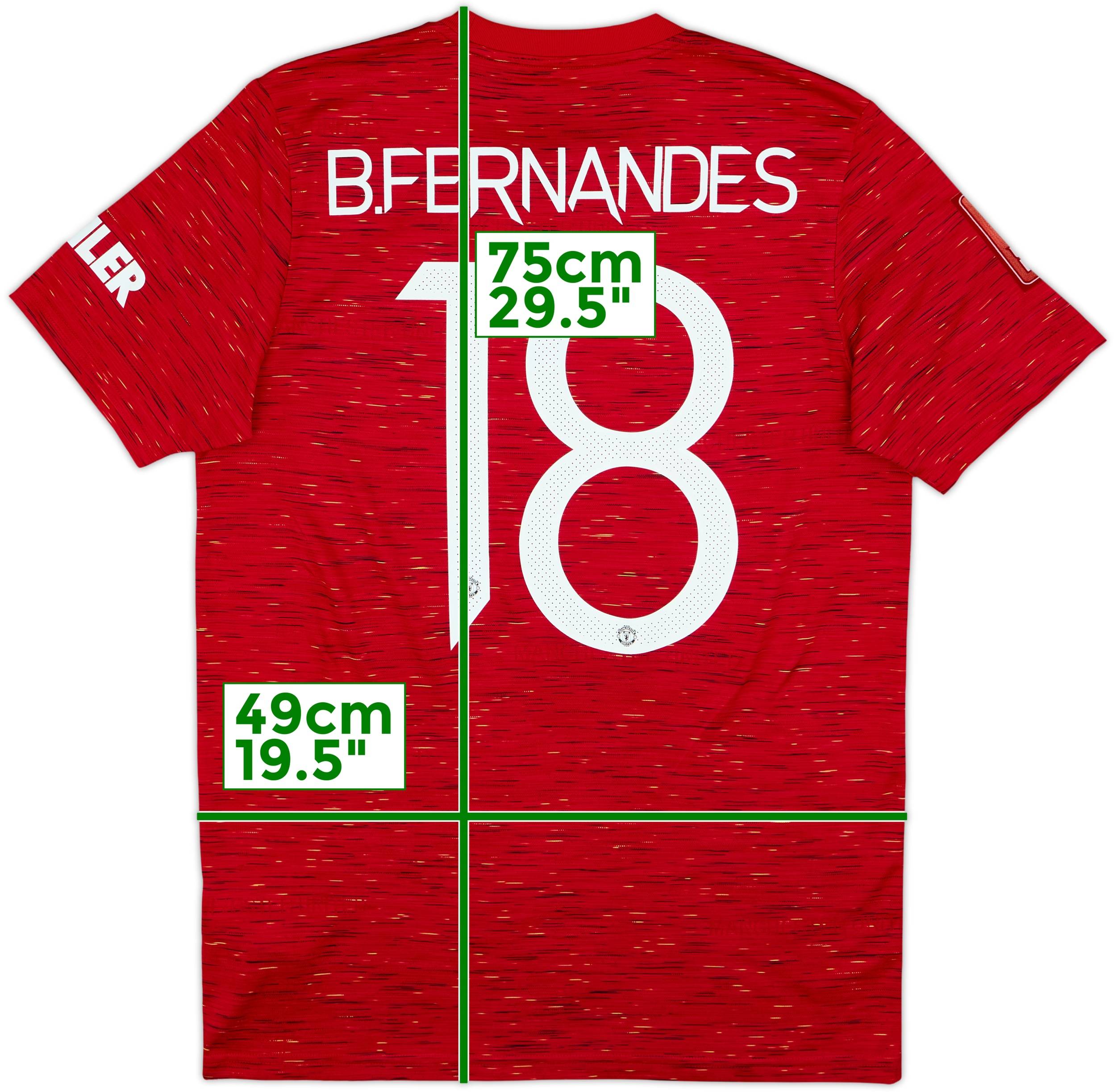 2020-21 Manchester United Home Shirt B.Fernandes #18 - 8/10 - (M)