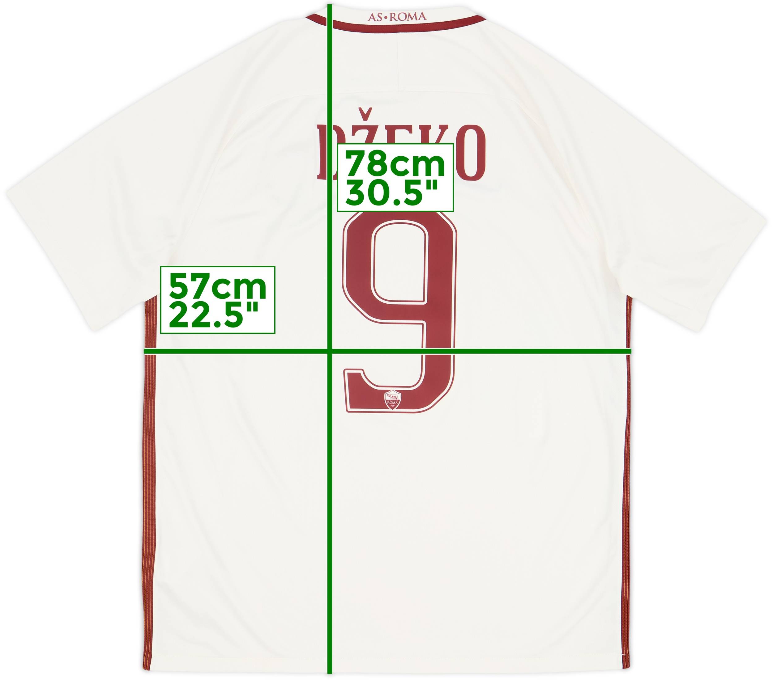 2016-17 Roma Away Shirt Dzeko #9 - 8/10 - (XL)