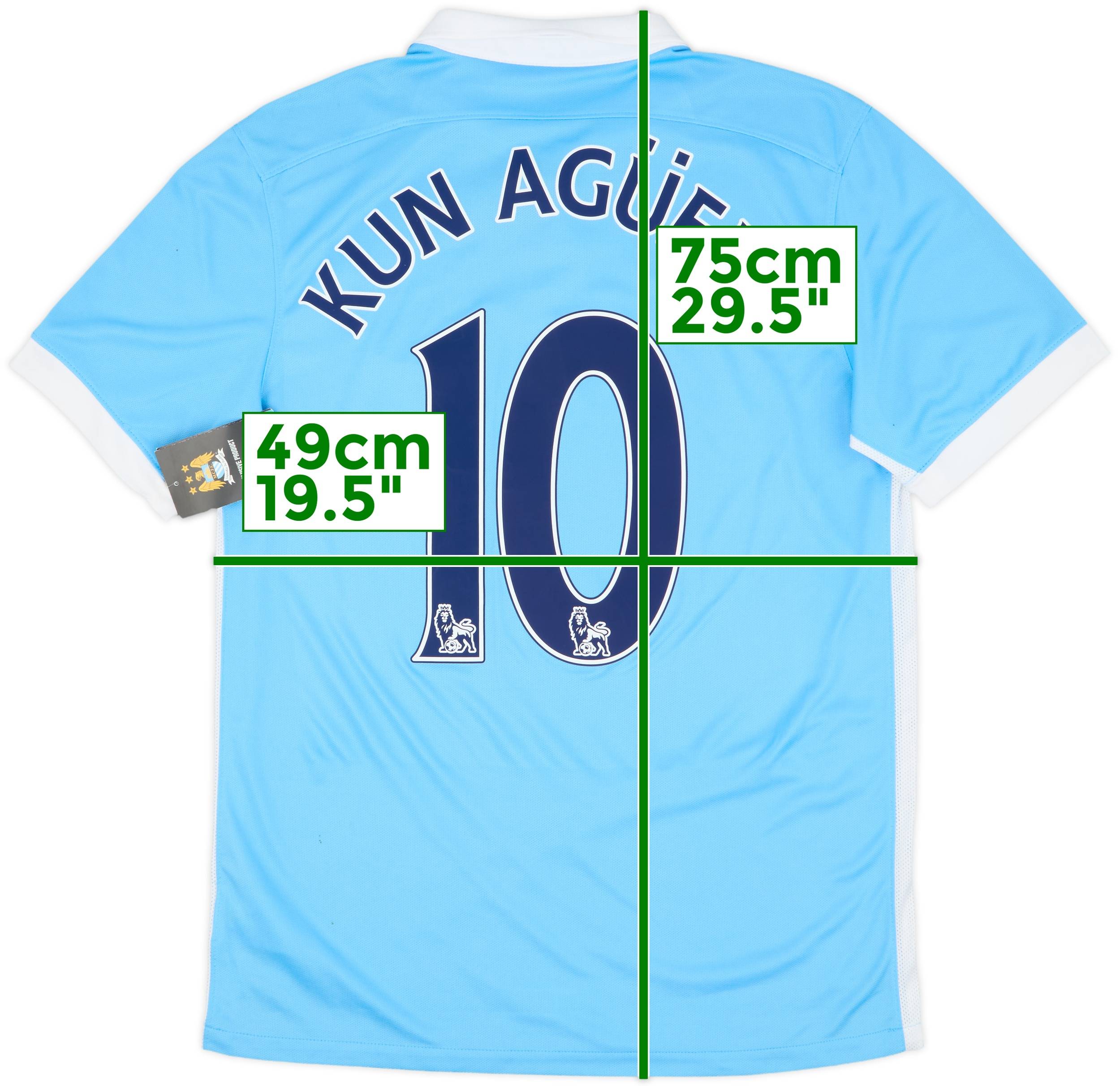 2015-16 Manchester City Home Shirt Kun Aguero #10 (M)