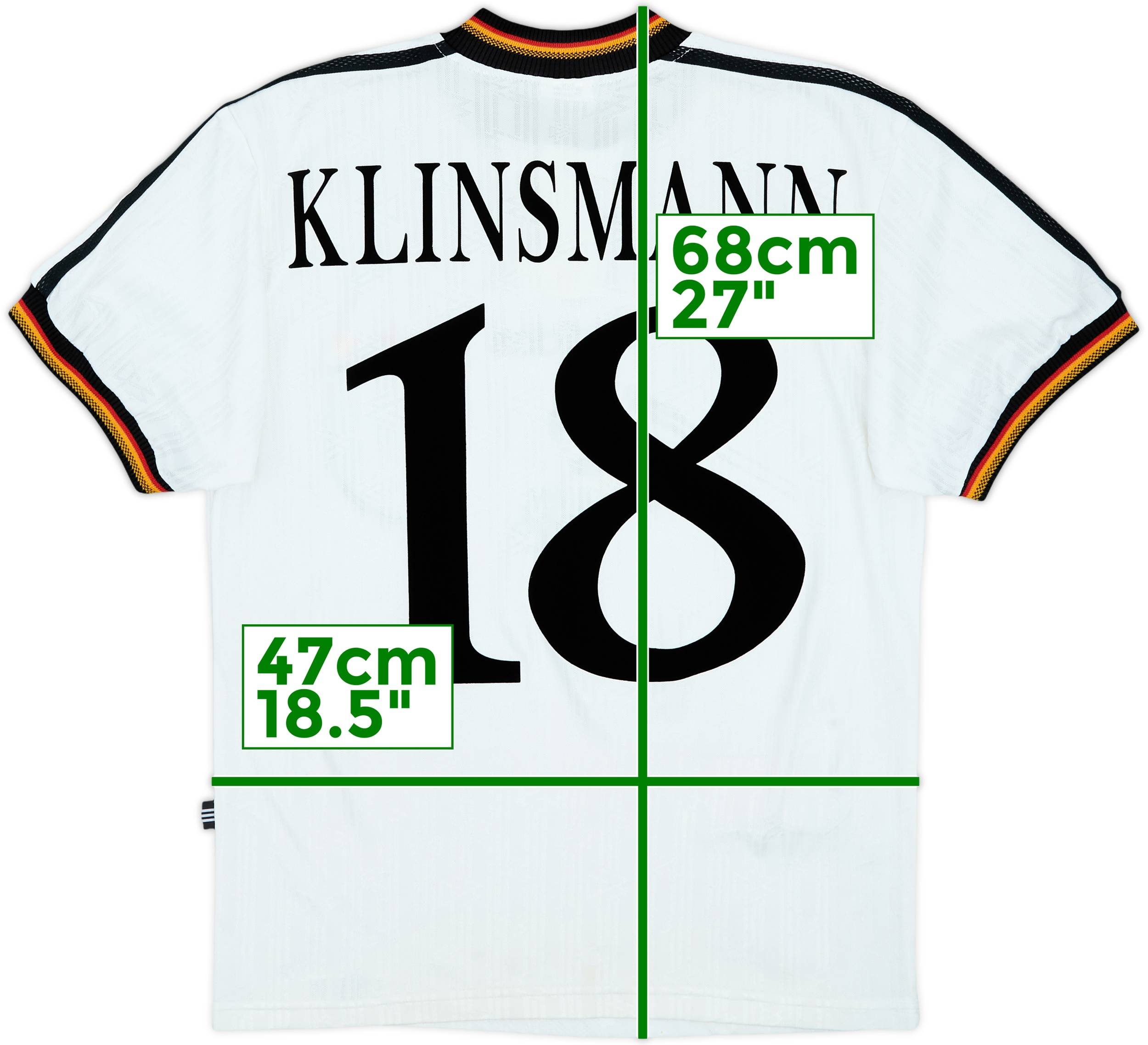 1996-98 Germany Home Shirt Klinsmann #18 - 8/10 - (XL.Boys)