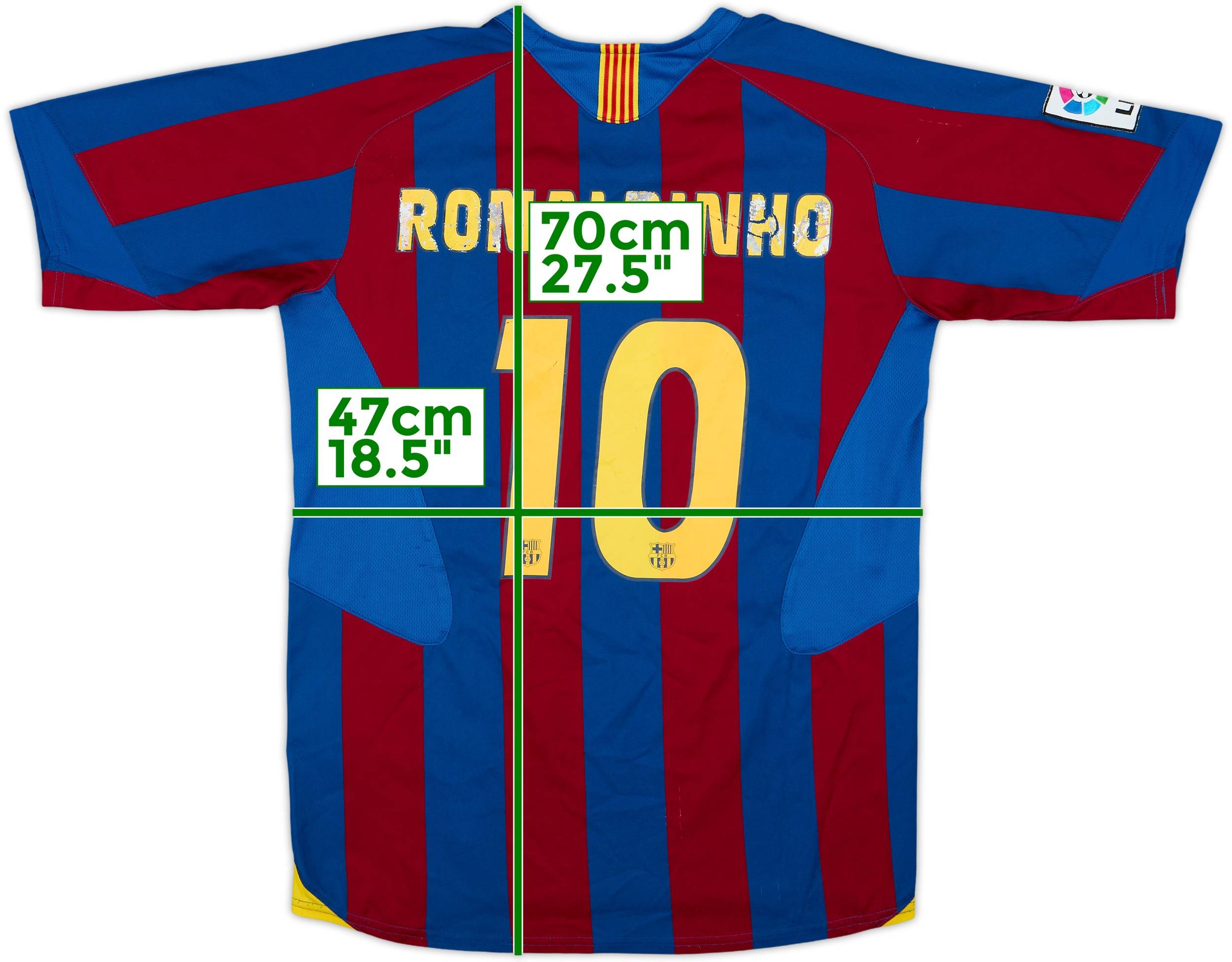 2005-06 Barcelona Home Shirt Ronaldinho #10 - 6/10 - (XL.Boys)