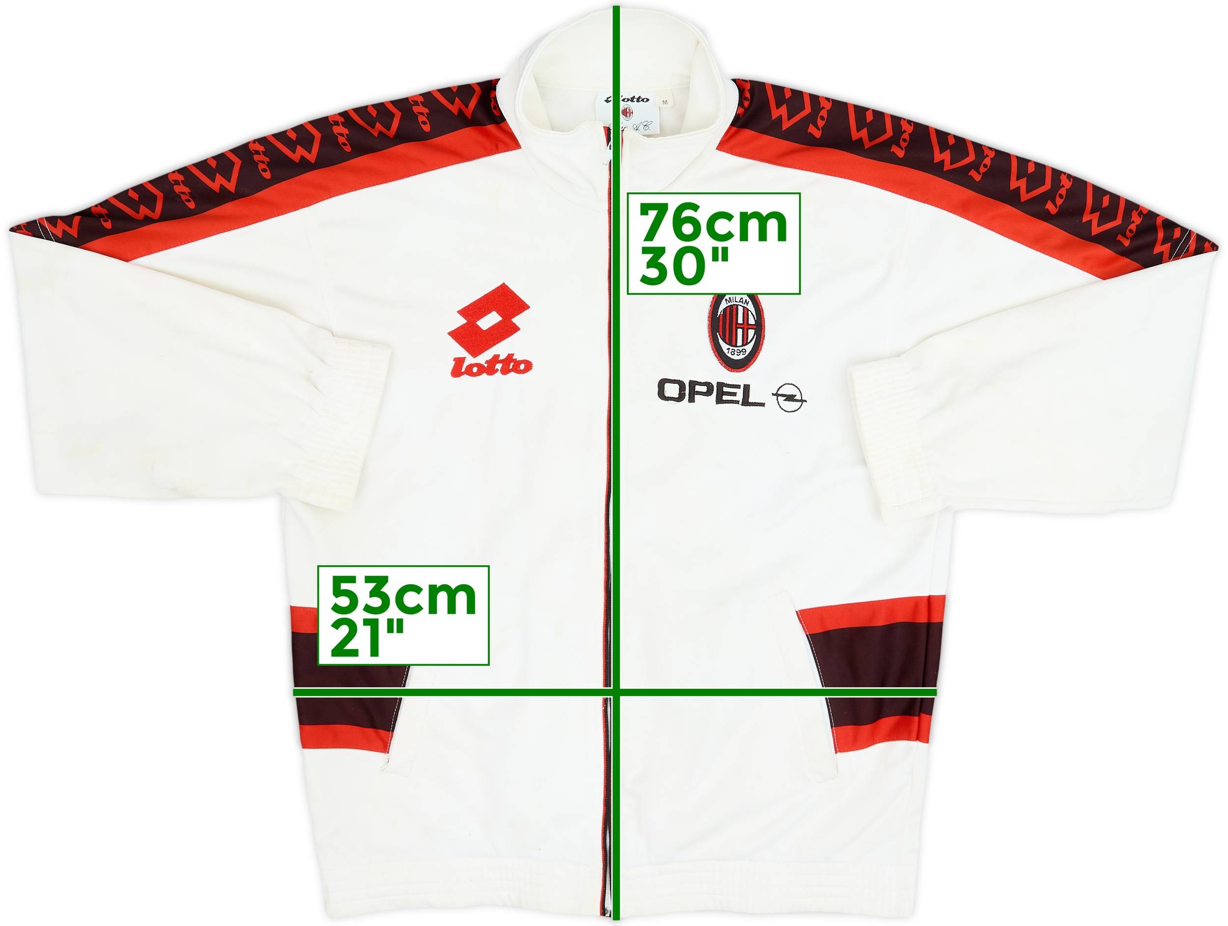 1995-96 AC Milan Lotto Track Jacket - 7/10 - (M)