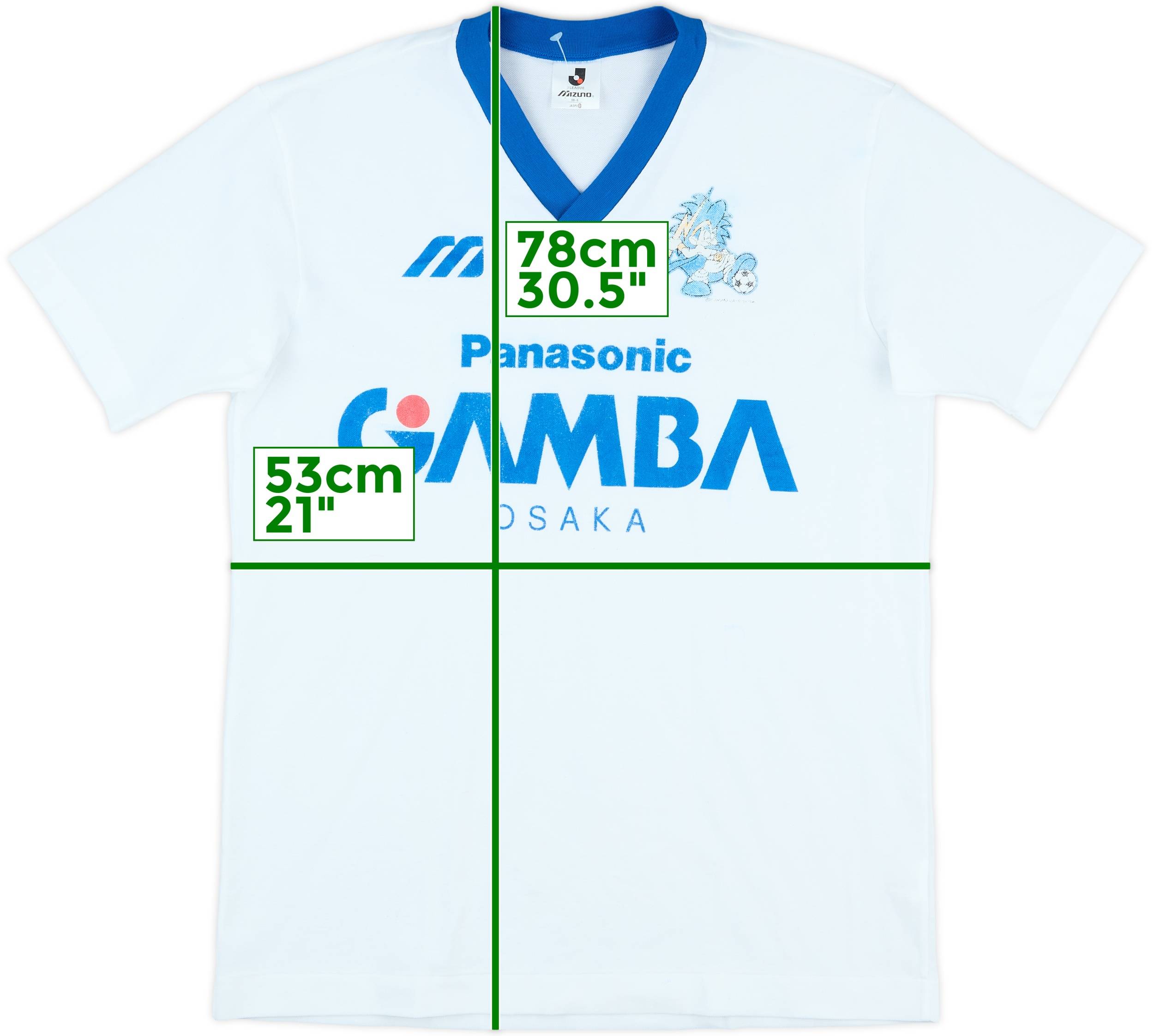 1993-95 Gamba Osaka Mizuno Training Shirt - 6/10 - (L)