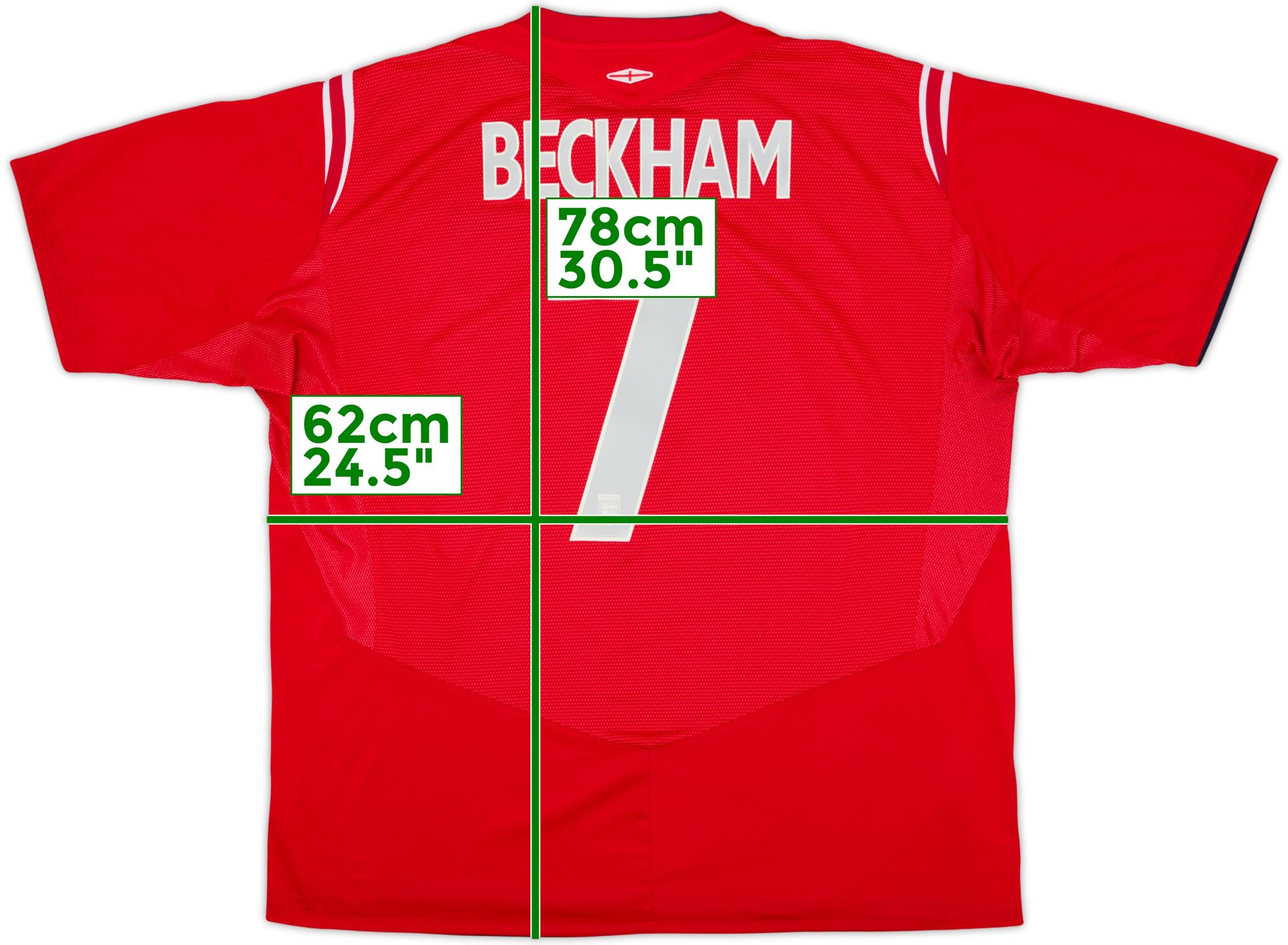 ウェア England Away 2004 #7 Beckham Reversible 2004-06 England Away Shirt Beckham #7 - 8/10 - (3XL)