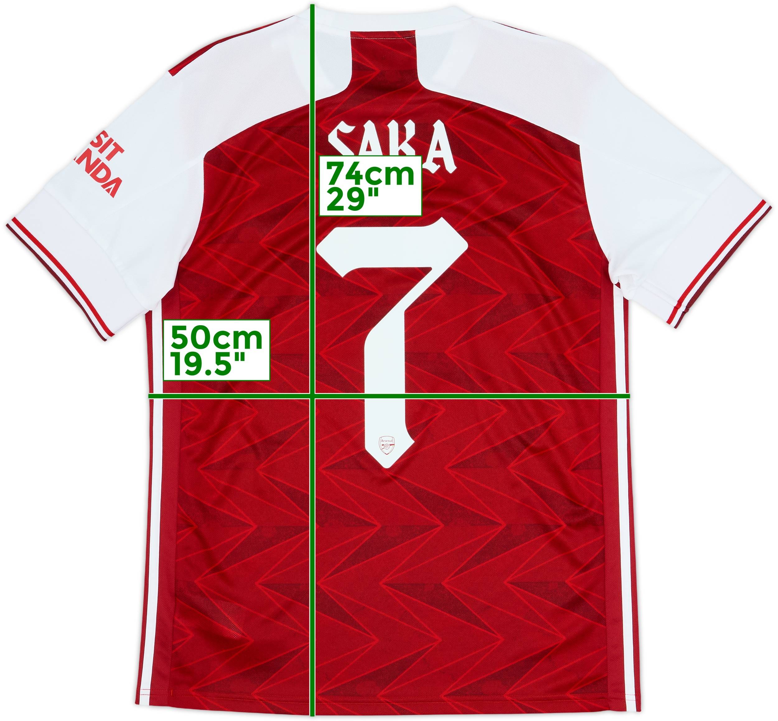 2020-21 Arsenal Home Shirt Saka #7 - 8/10 - (M)
