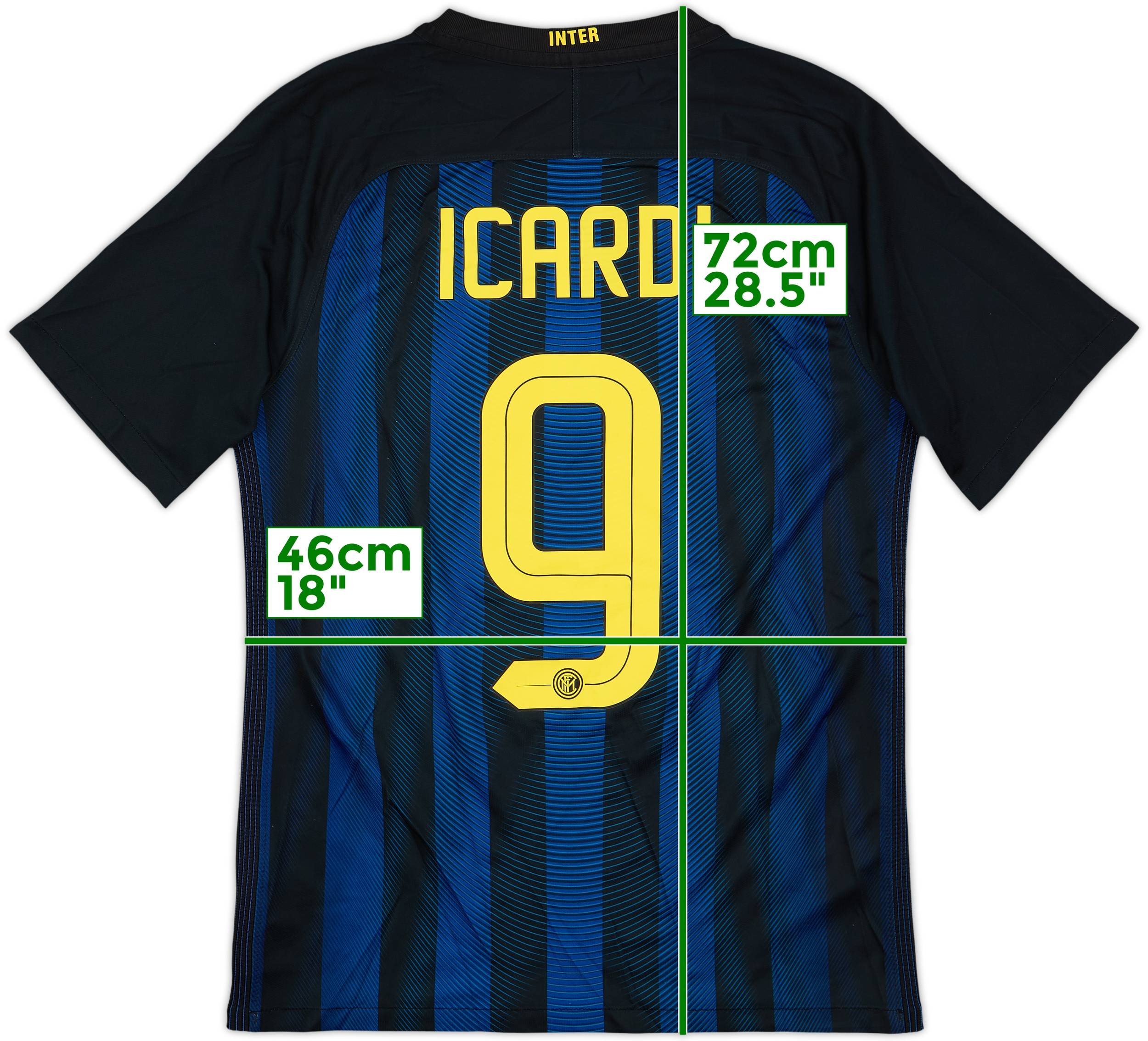 2016-17 Inter Milan Home Shirt Icardi #9 - 8/10 - (S)