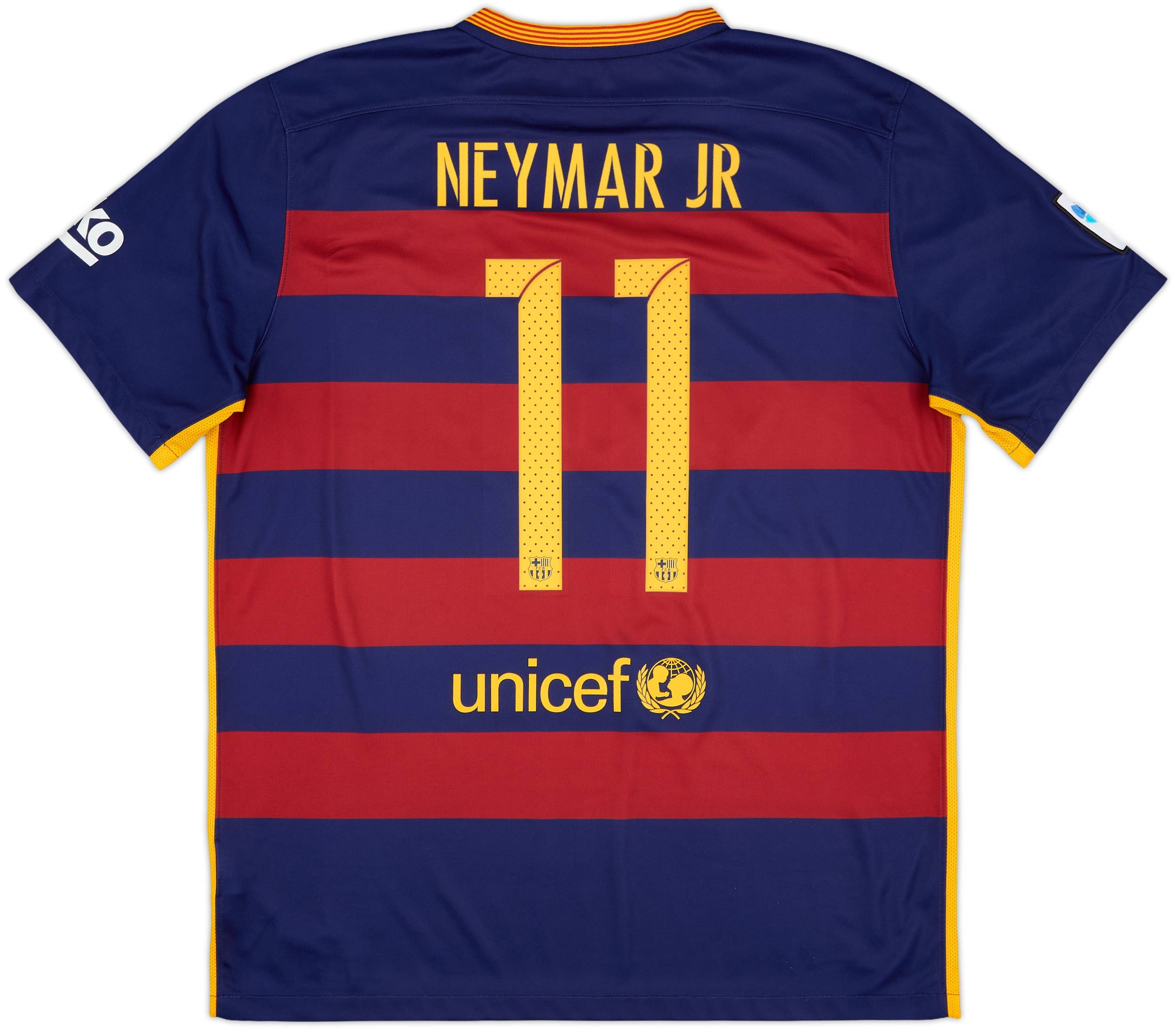 2015-16 Barcelona Home Shirt Neymar Jr #11 - 8/10 - (XL)