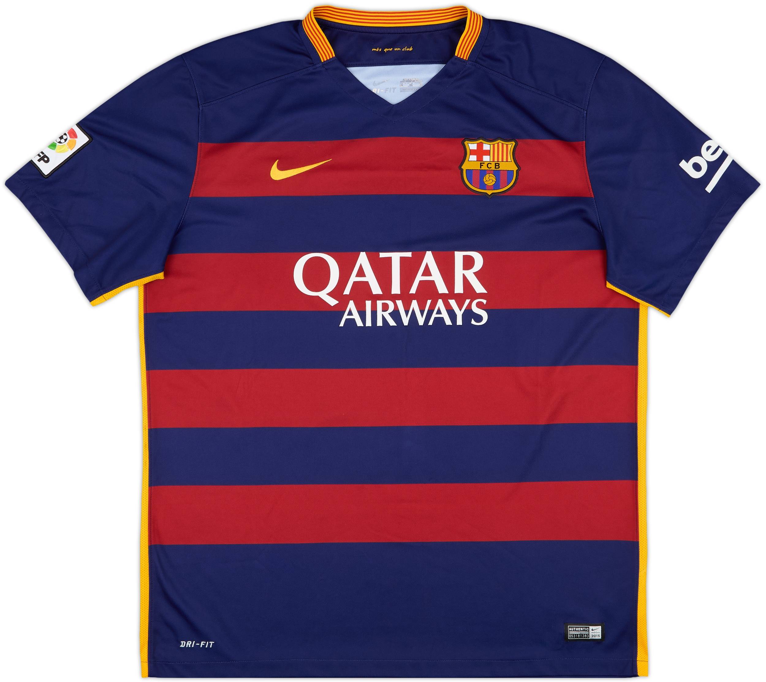 2015-16 Barcelona Home Shirt Neymar Jr #11 - 8/10 - (XL)
