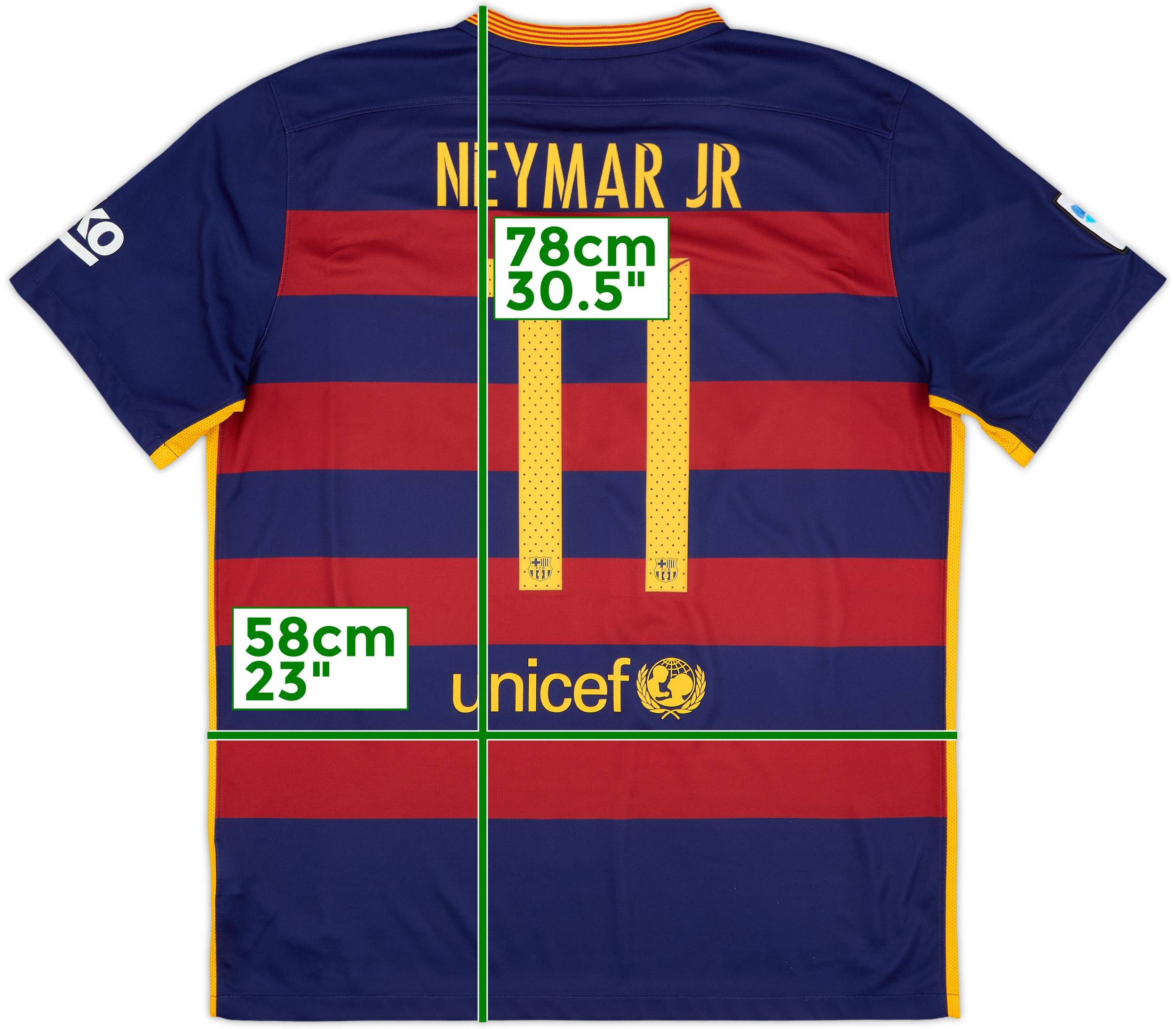 正規品 限定モデル FC Barcelona Neymar Jr. 11番 2015-16 Barcelona Home Shirt Neymar Jr #11 - 8/10 - (XL)