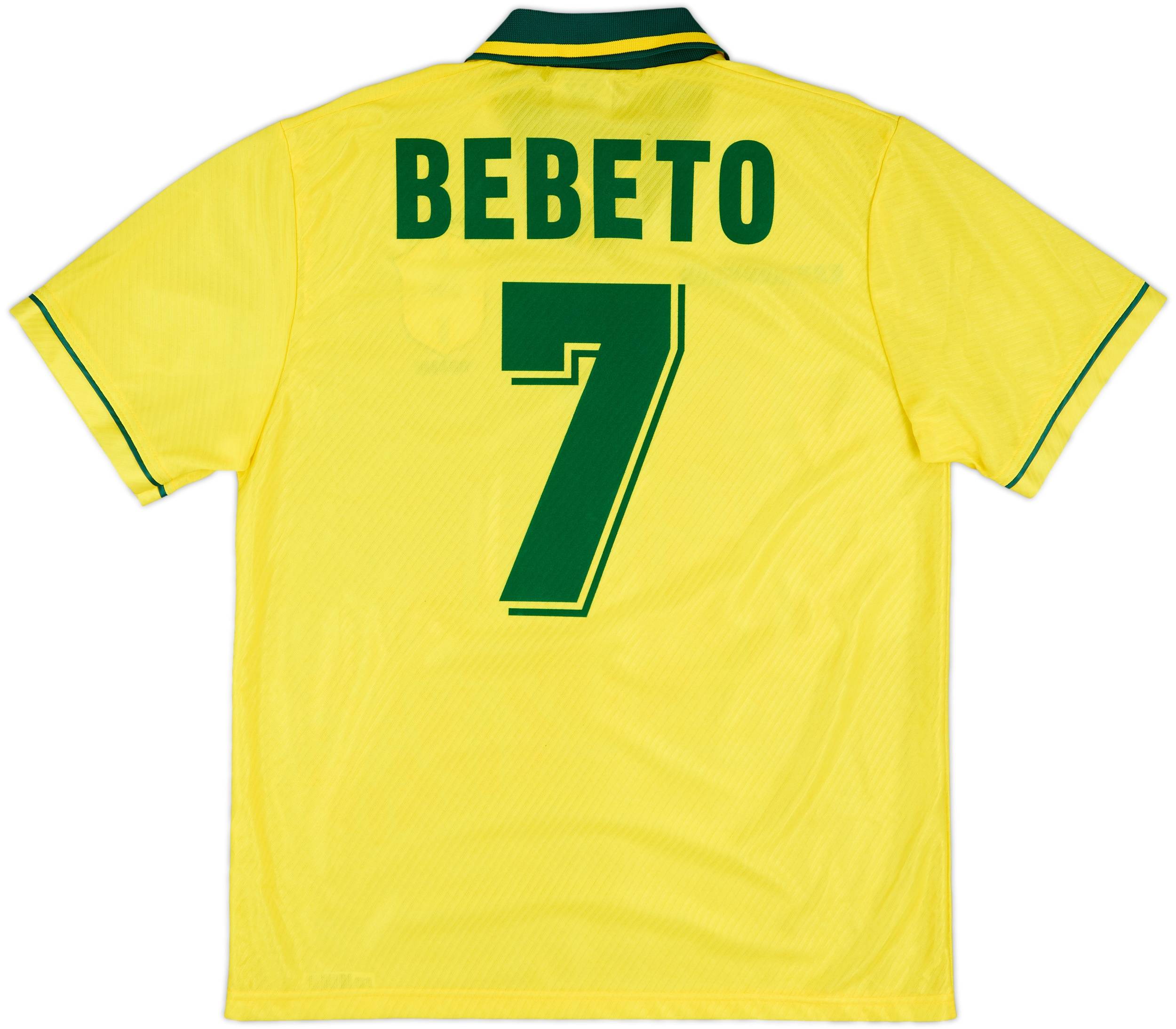UMBRO 94年　ブラジル代表　7番　Bebeto べベット　ゲームシャツ Bebeto #7 Brazil World Cup 1994 Winners - Footyhammer