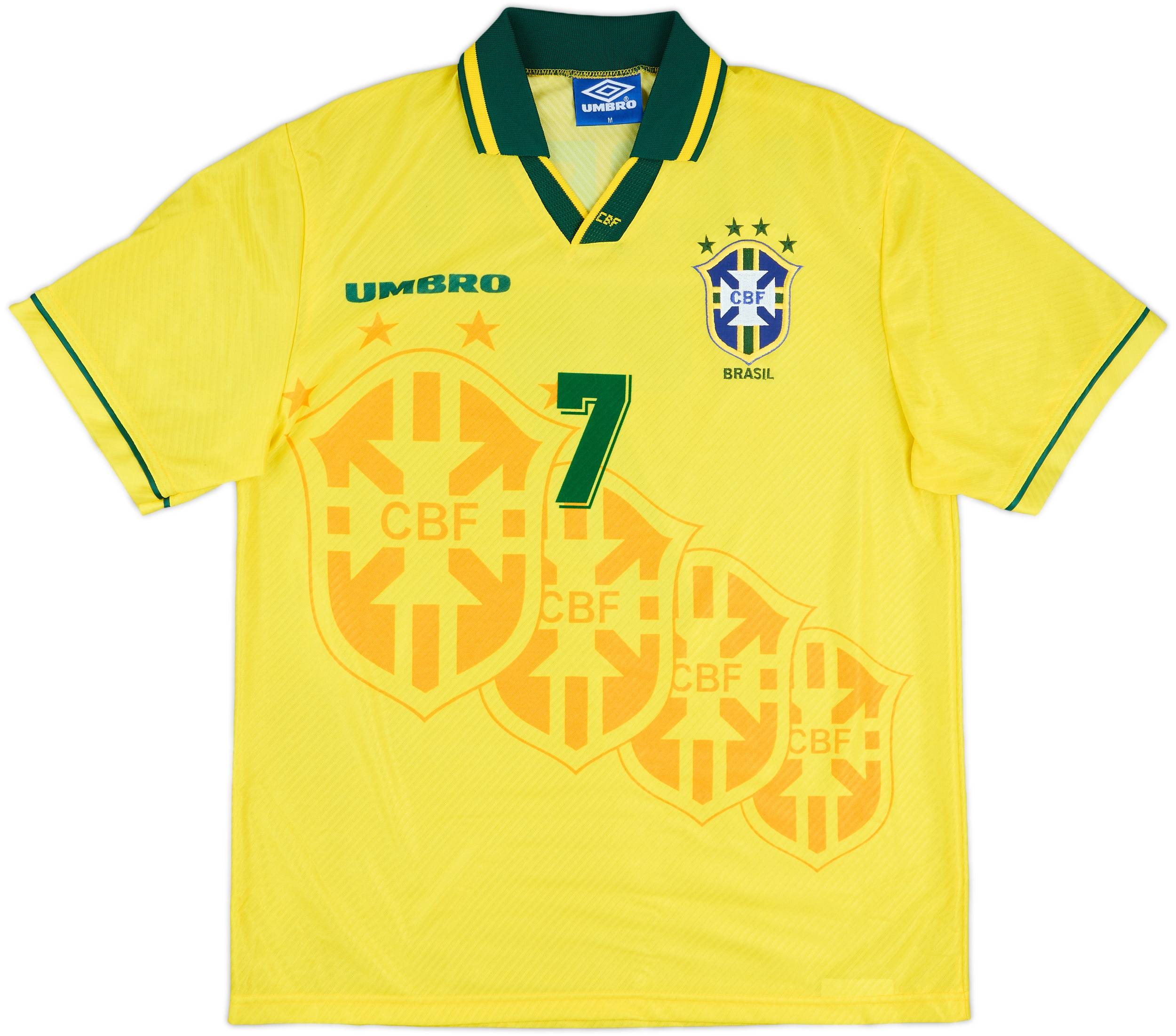 UMBRO 94年　ブラジル代表　7番　Bebeto べベット　ゲームシャツ Bebeto #7 Brazil World Cup 1994 Winners - Footyhammer