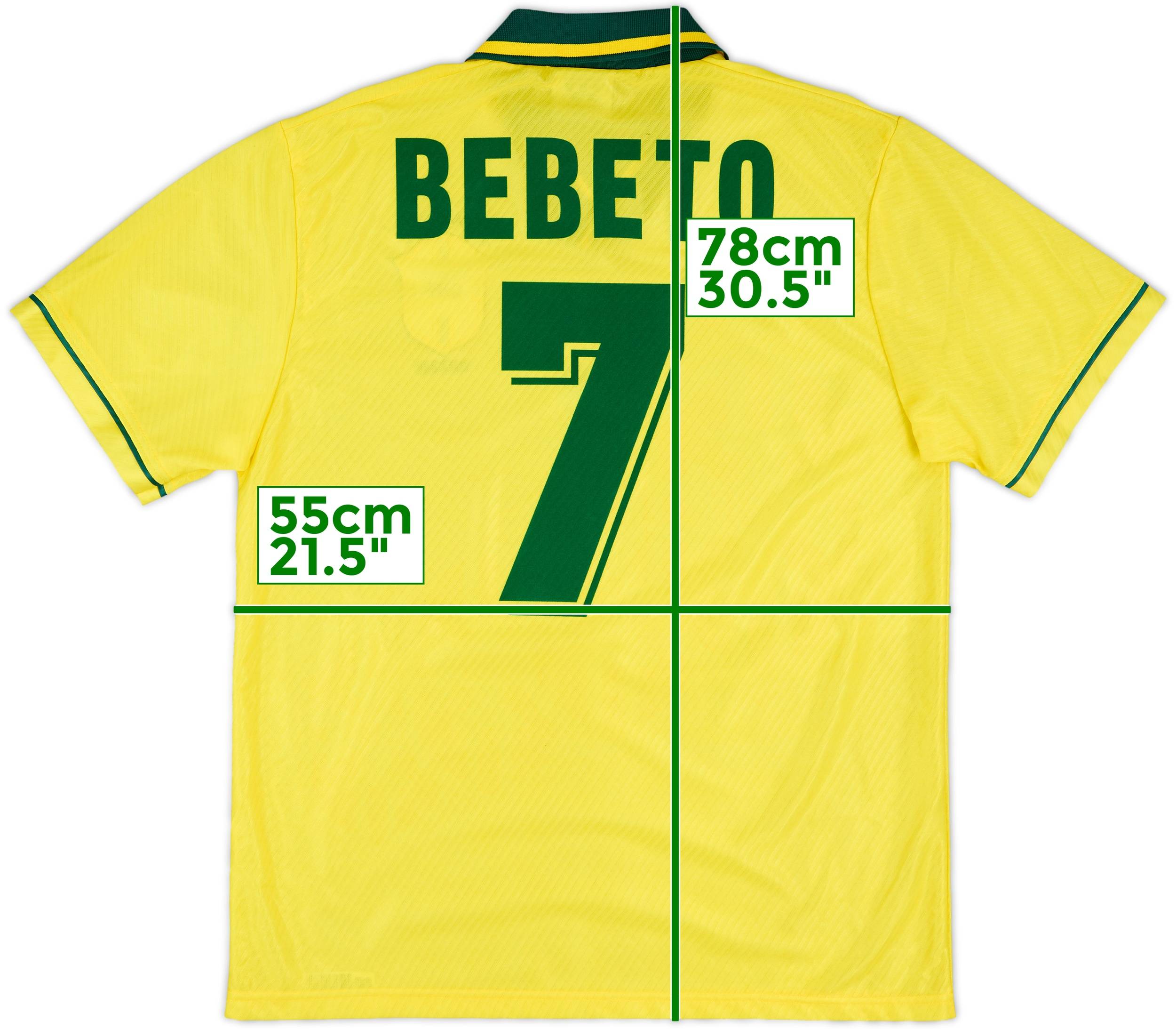 1994 Brazil Home Shirt Bebeto #7 - 8/10 - (M)
