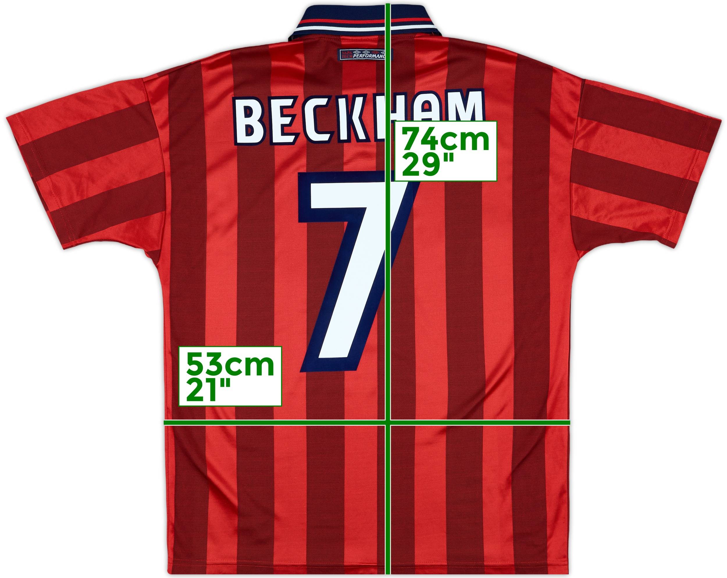1997-99 England Away Shirt Beckham #7 - 9/10 - (M)