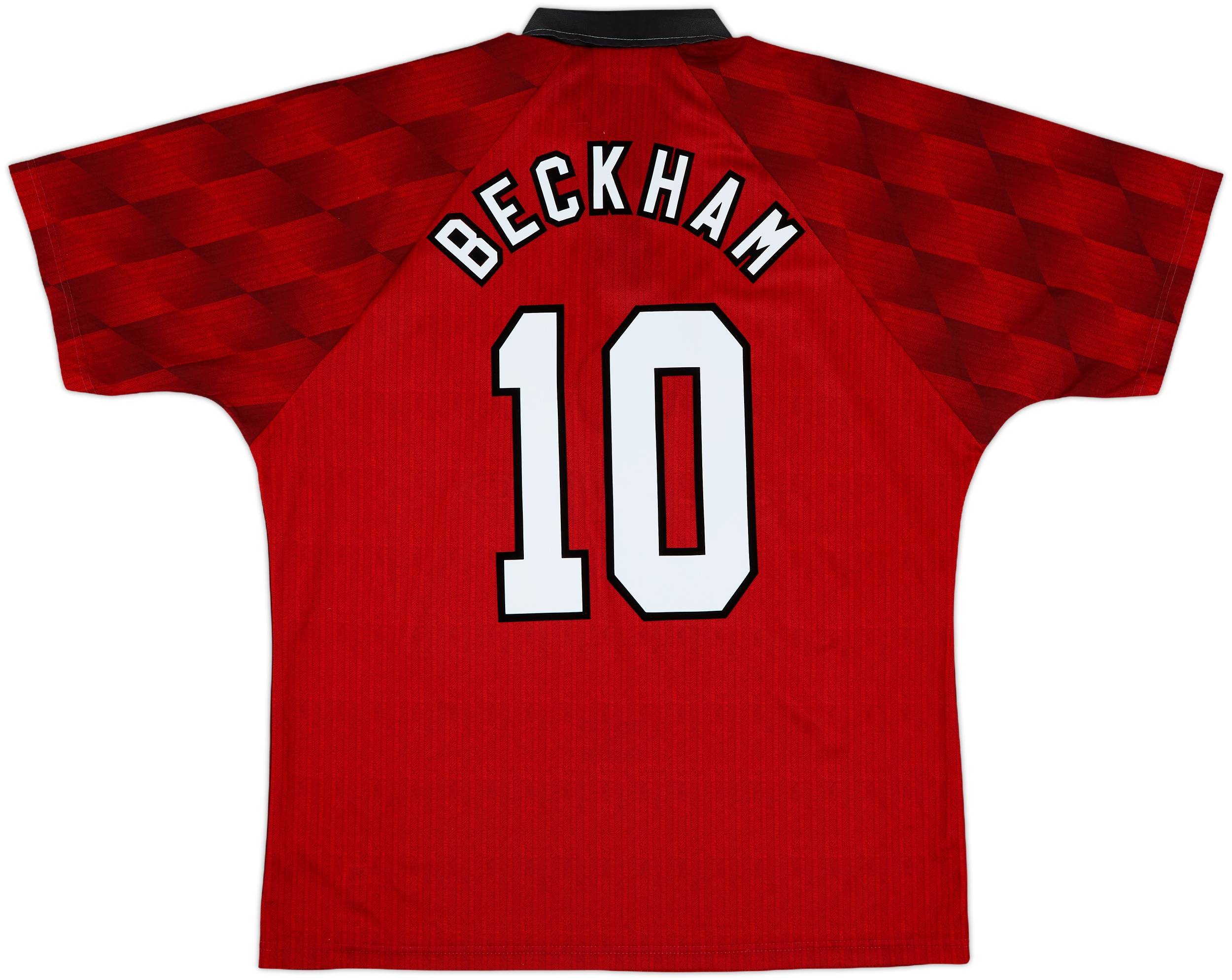 マンチェスター・ユナイテッド シャツ 96 BECKHAM 10 1996-98 Manchester United Home Shirt Beckham #10 - 10/10 - (XL)