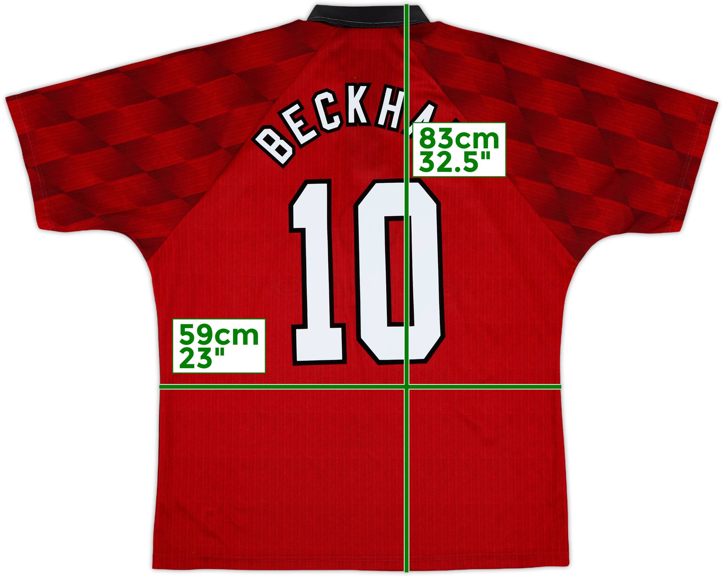 1996-98 Manchester United Home Shirt Beckham #10 - 10/10 - (XL)