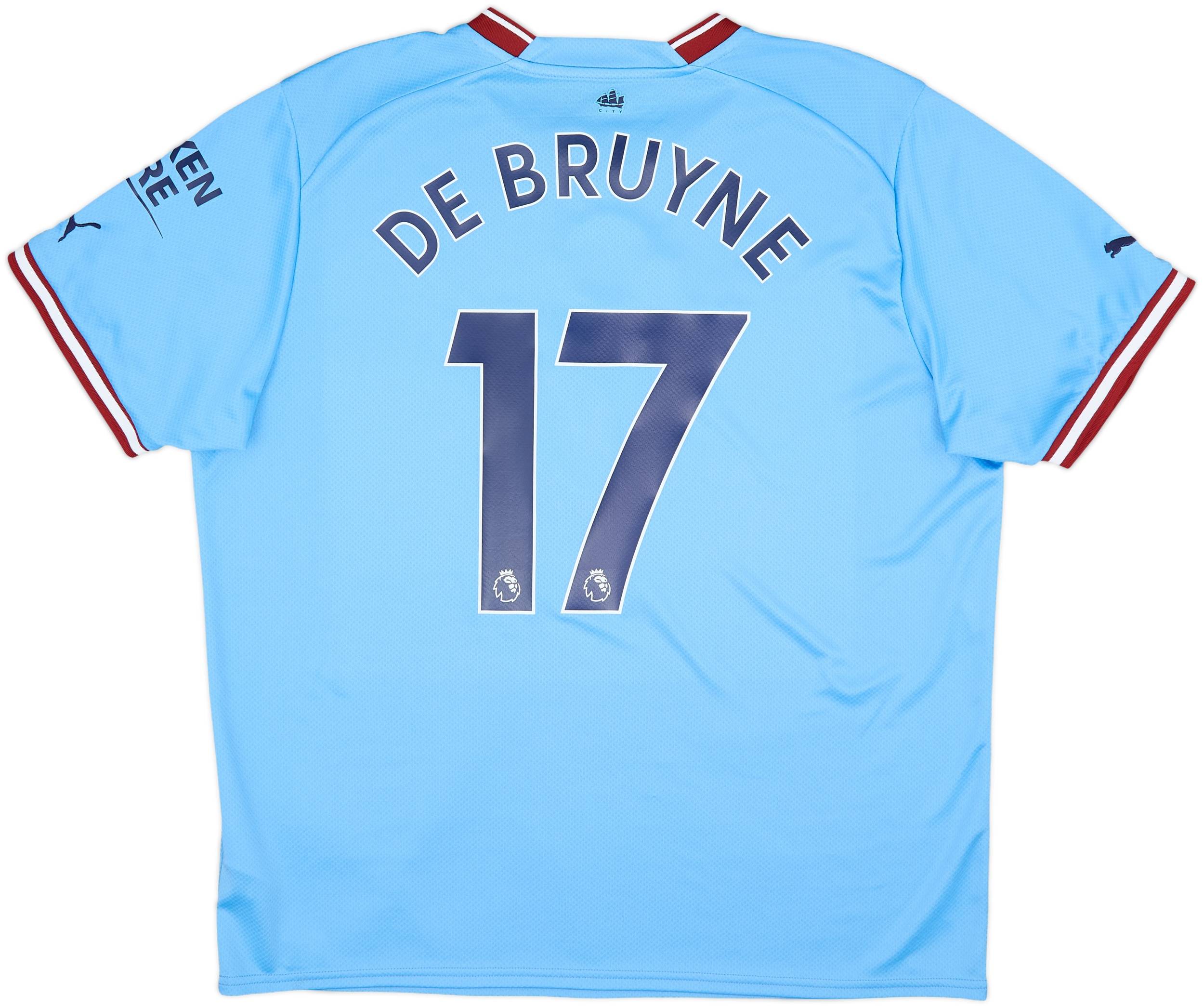 マンチェスター・シティ DE BRUYNE 17 シャツ 2022-23 Manchester City Home Shirt De Bruyne #17 - 9/10 - (XL)