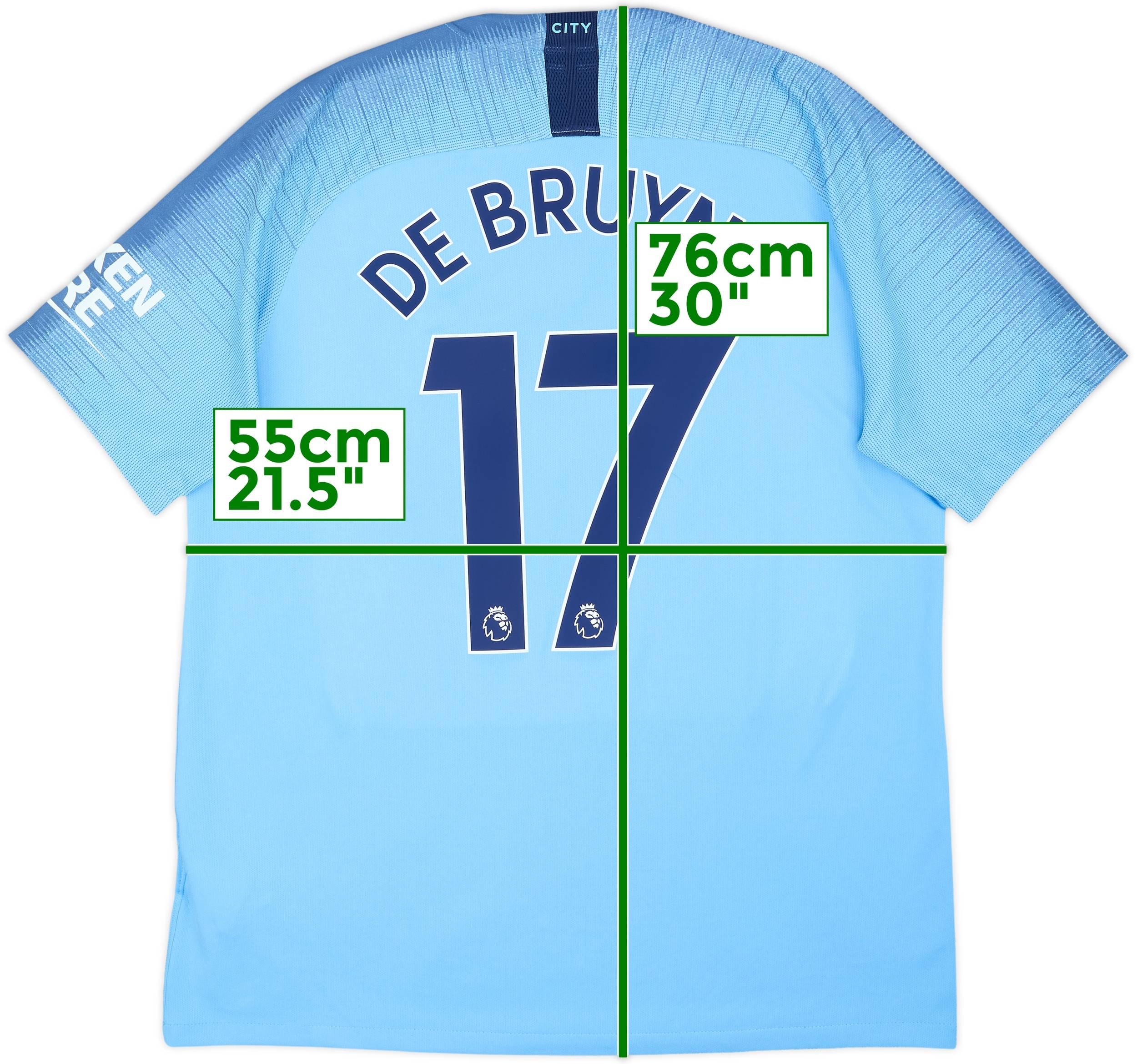 2018-19 Manchester City Home Shirt De Bruyne #17 - 6/10 - (L)