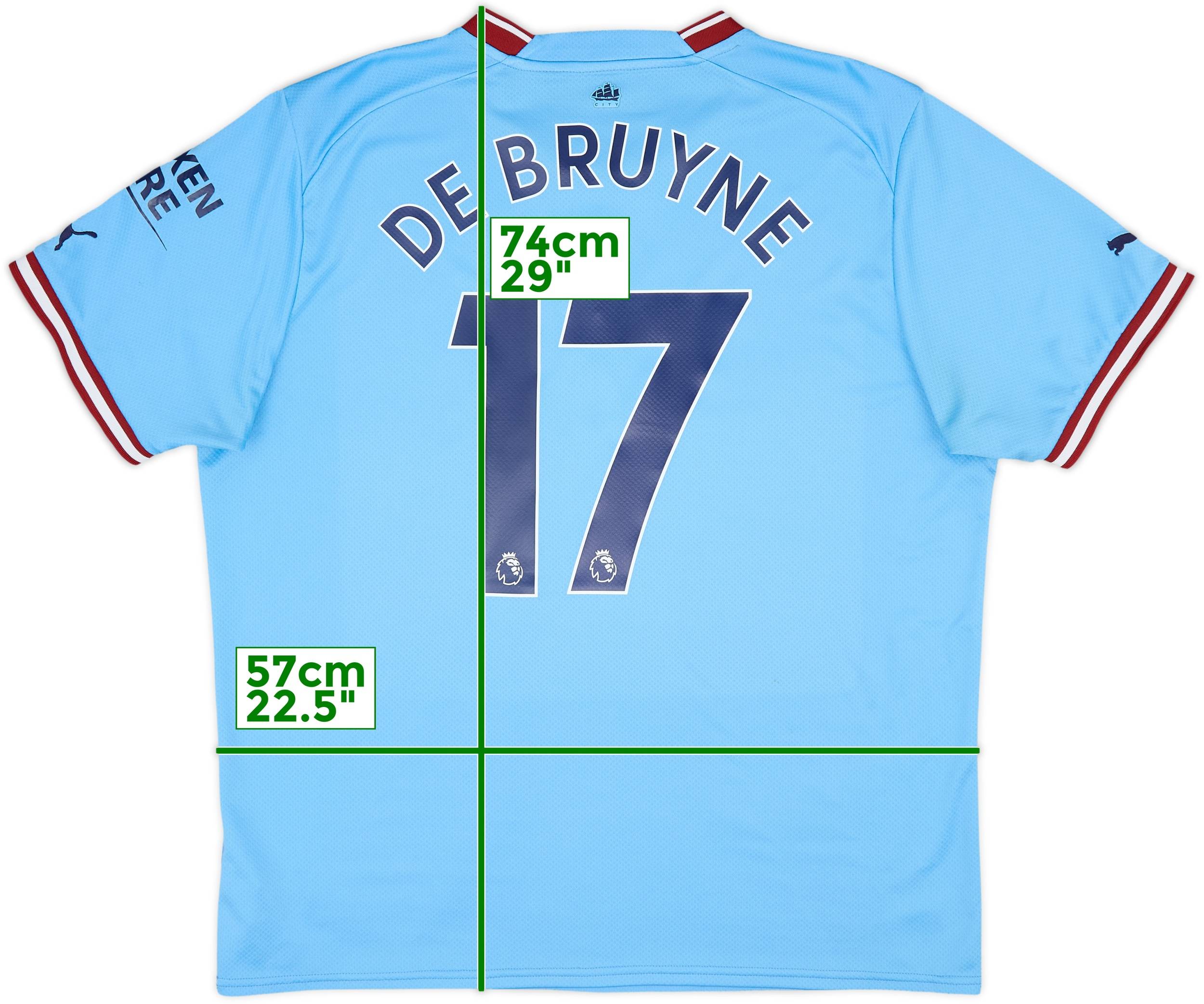 2022-23 Manchester City Home Shirt De Bruyne #17 - 7/10 - (XL)