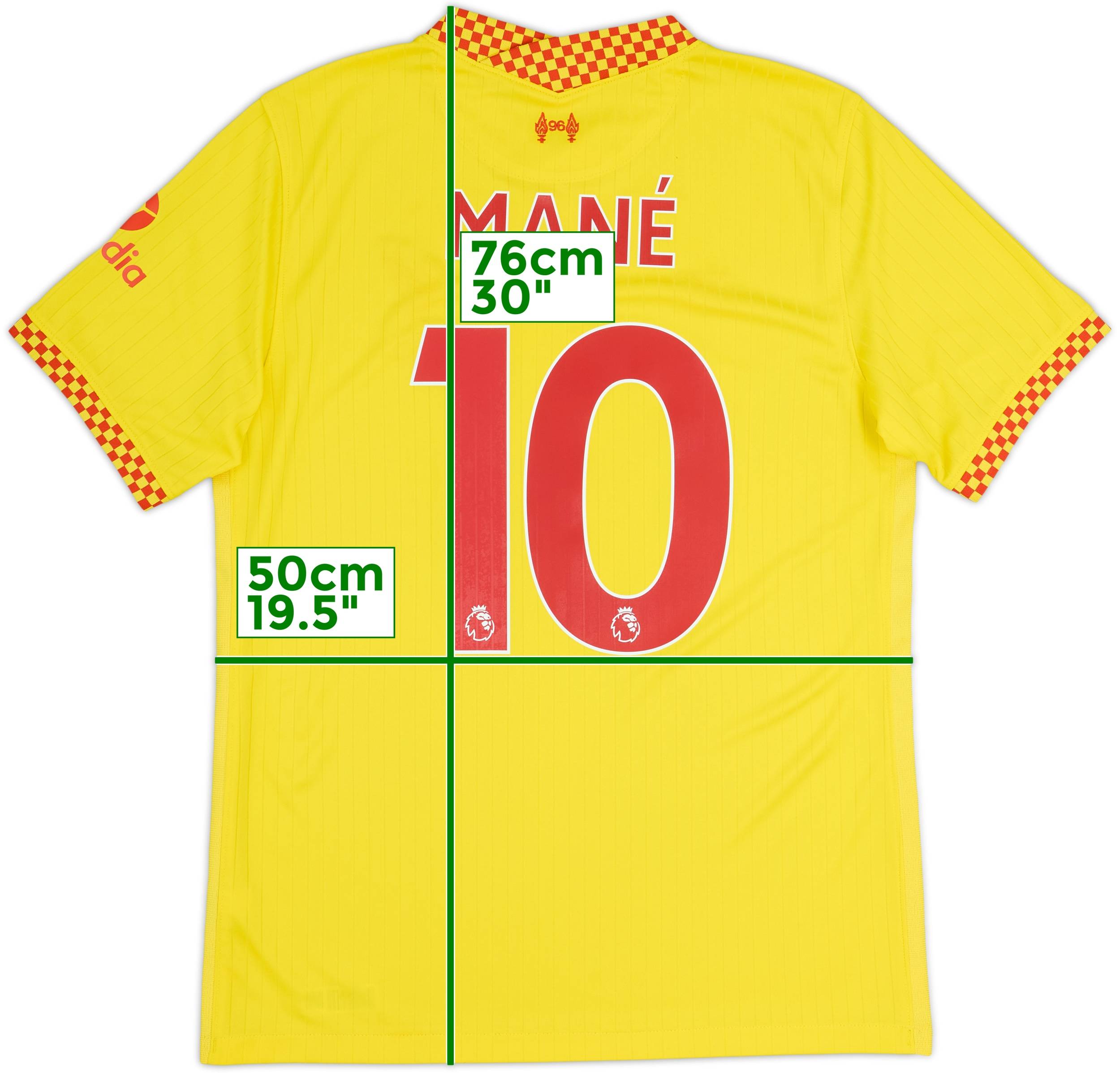 リバプールFC イエローユニフォーム MANÉ 10 M 2021-22 Liverpool Third Shirt Mane #10 - 7/10 - (M)