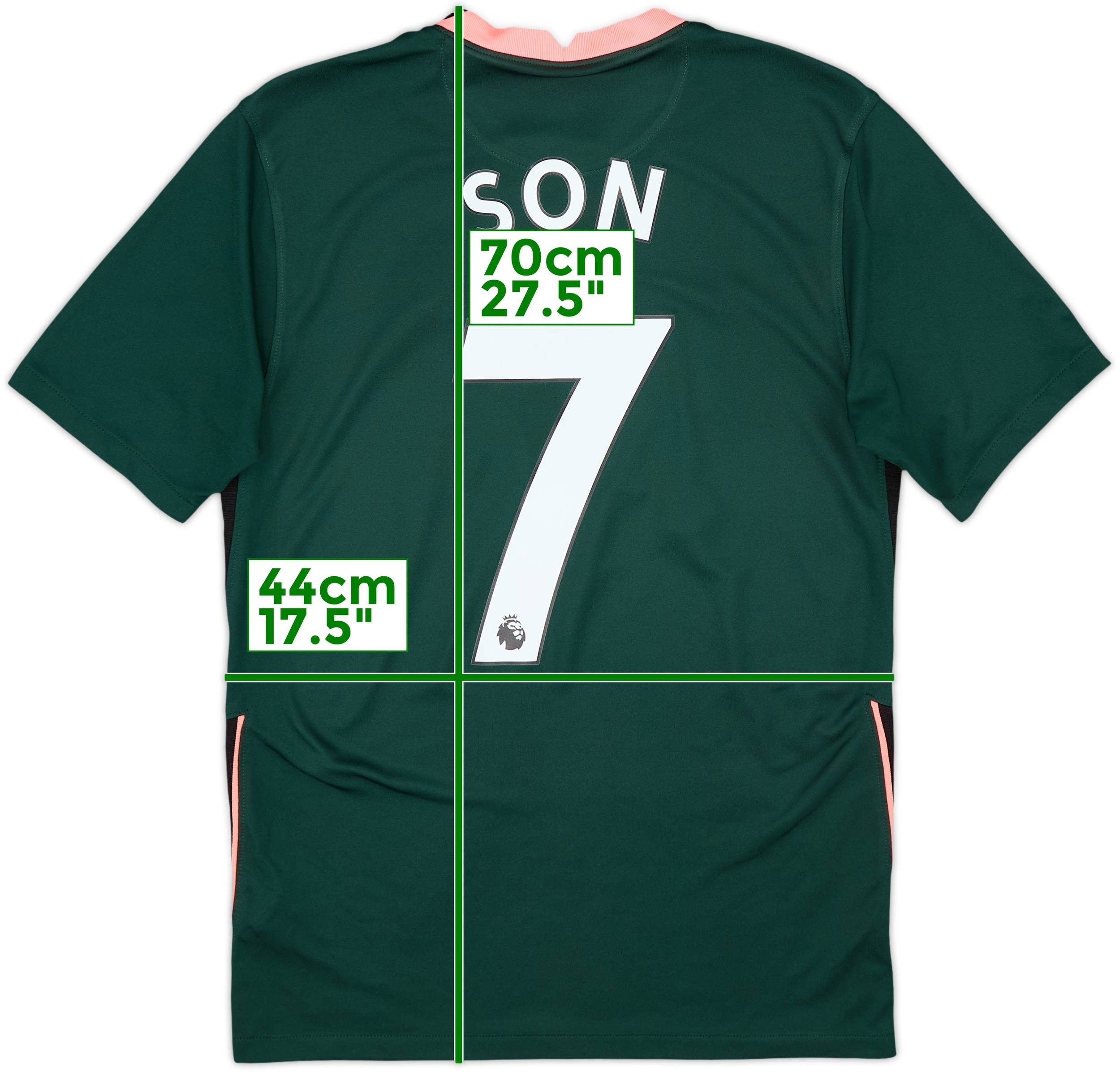 トッテナム SON 7番 サッカーTシャツ 2020-21 Tottenham Away Shirt Son #7 - 7/10 - (S)