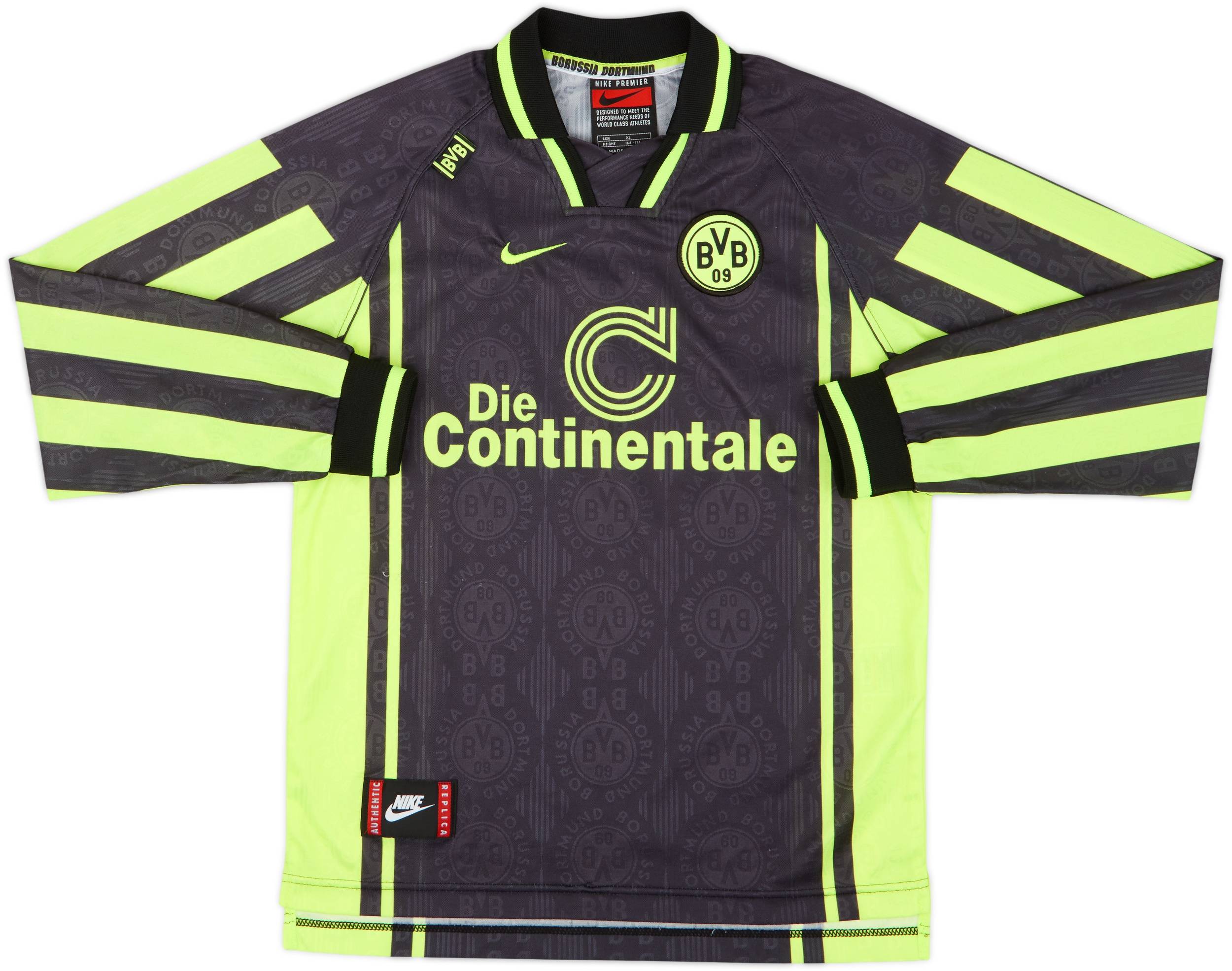 1996-97 Borussia Dortmund Away L/S Shirt - 8/10 - (XL.Boys)