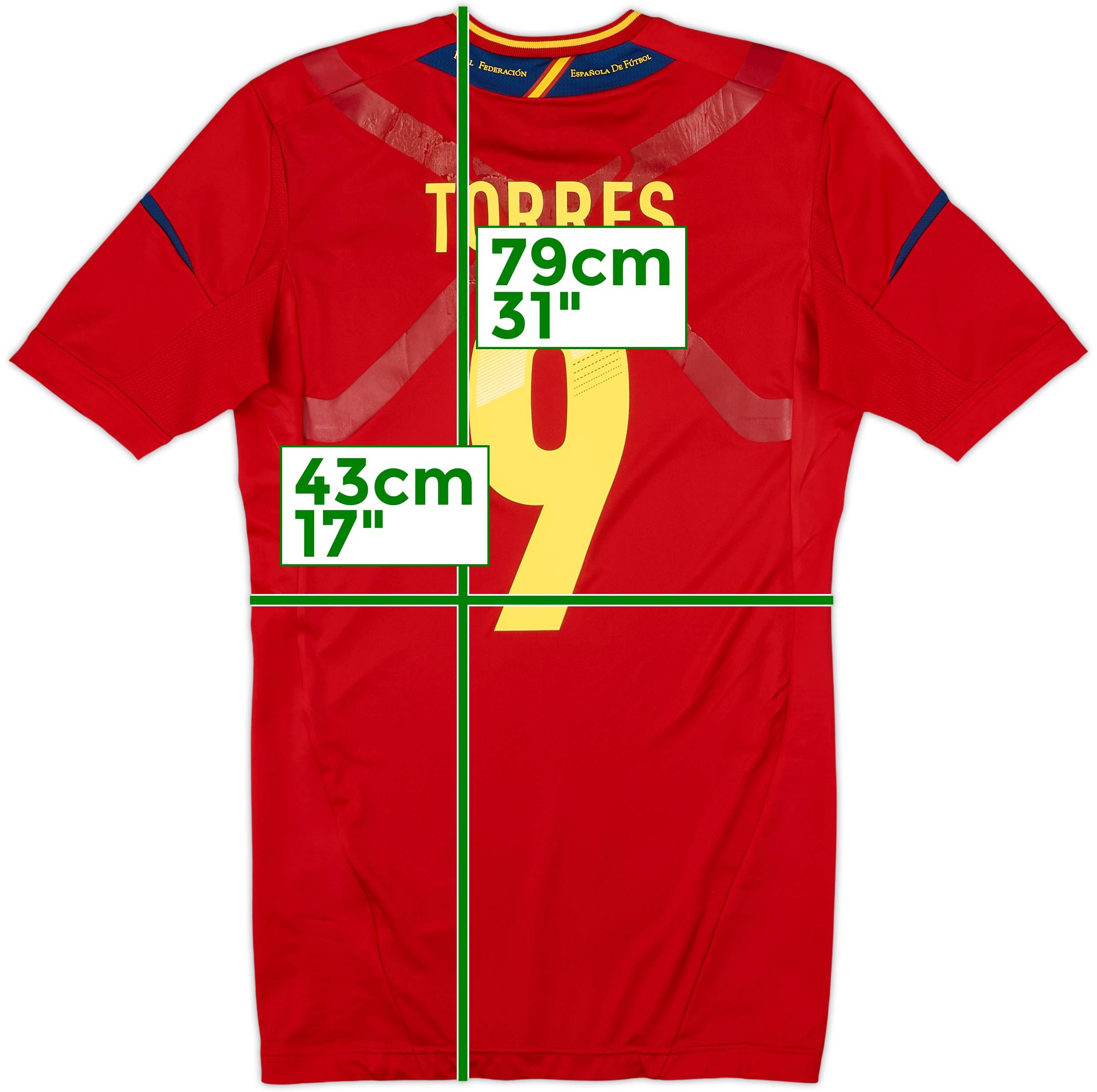 2011-12 Spain TechFit Player Issue Home Shirt Torres #9 - 6/10 - (M)