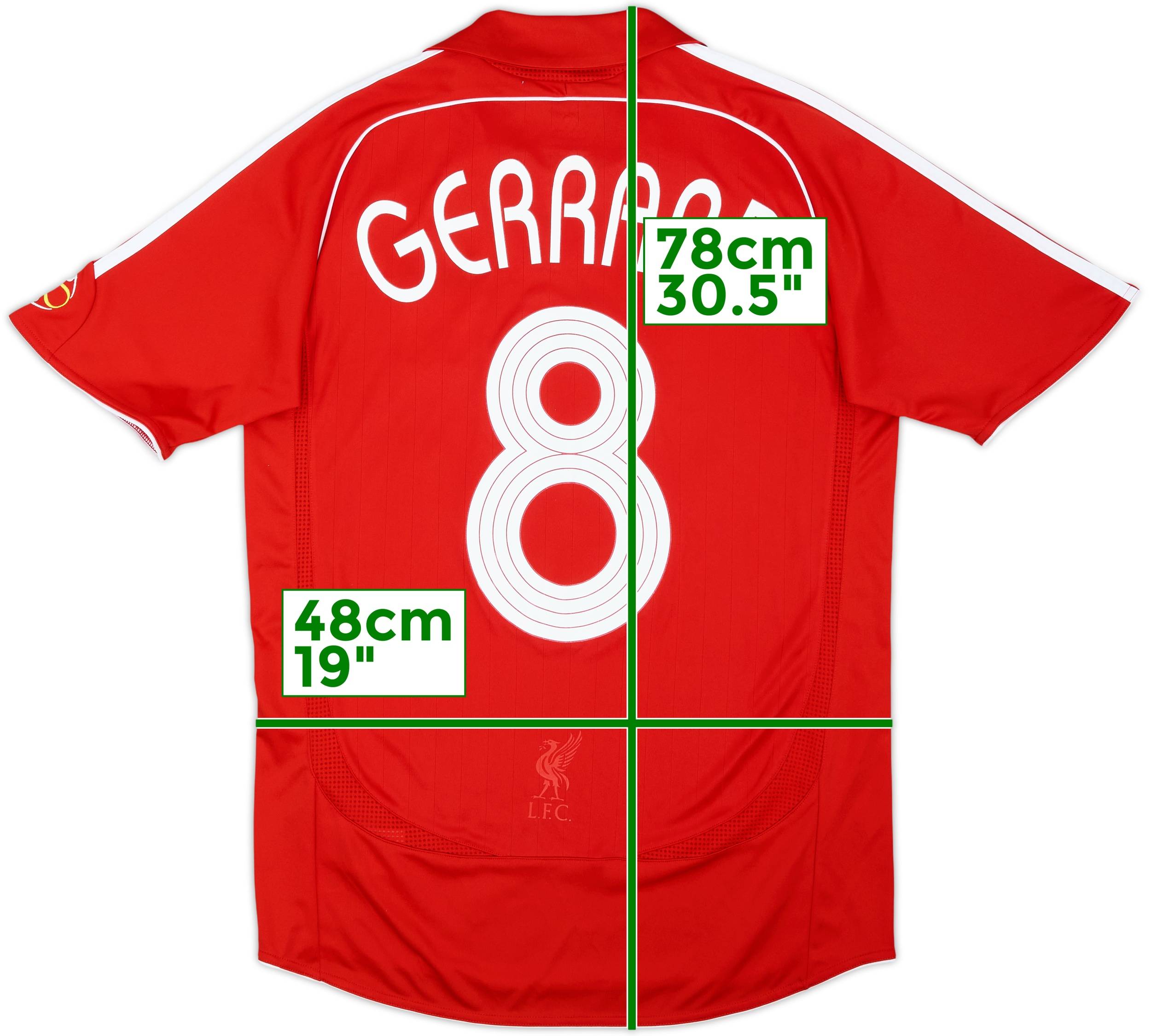 2006-08 Liverpool Home Shirt Gerrard #8 - 9/10 - (S)