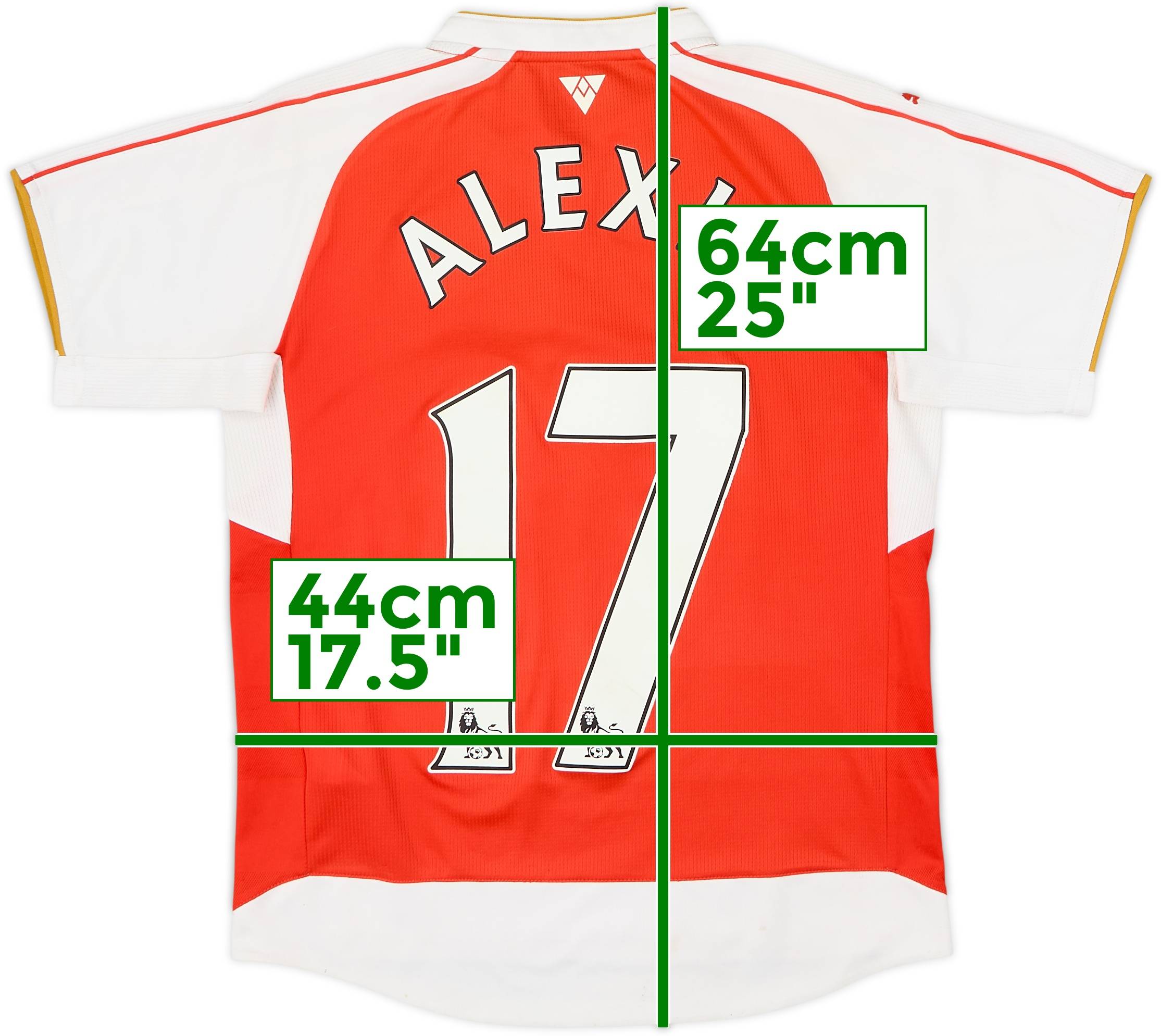 2015-16 Arsenal Home Shirt Alexis #17 - 6/10 - (L.Boys)