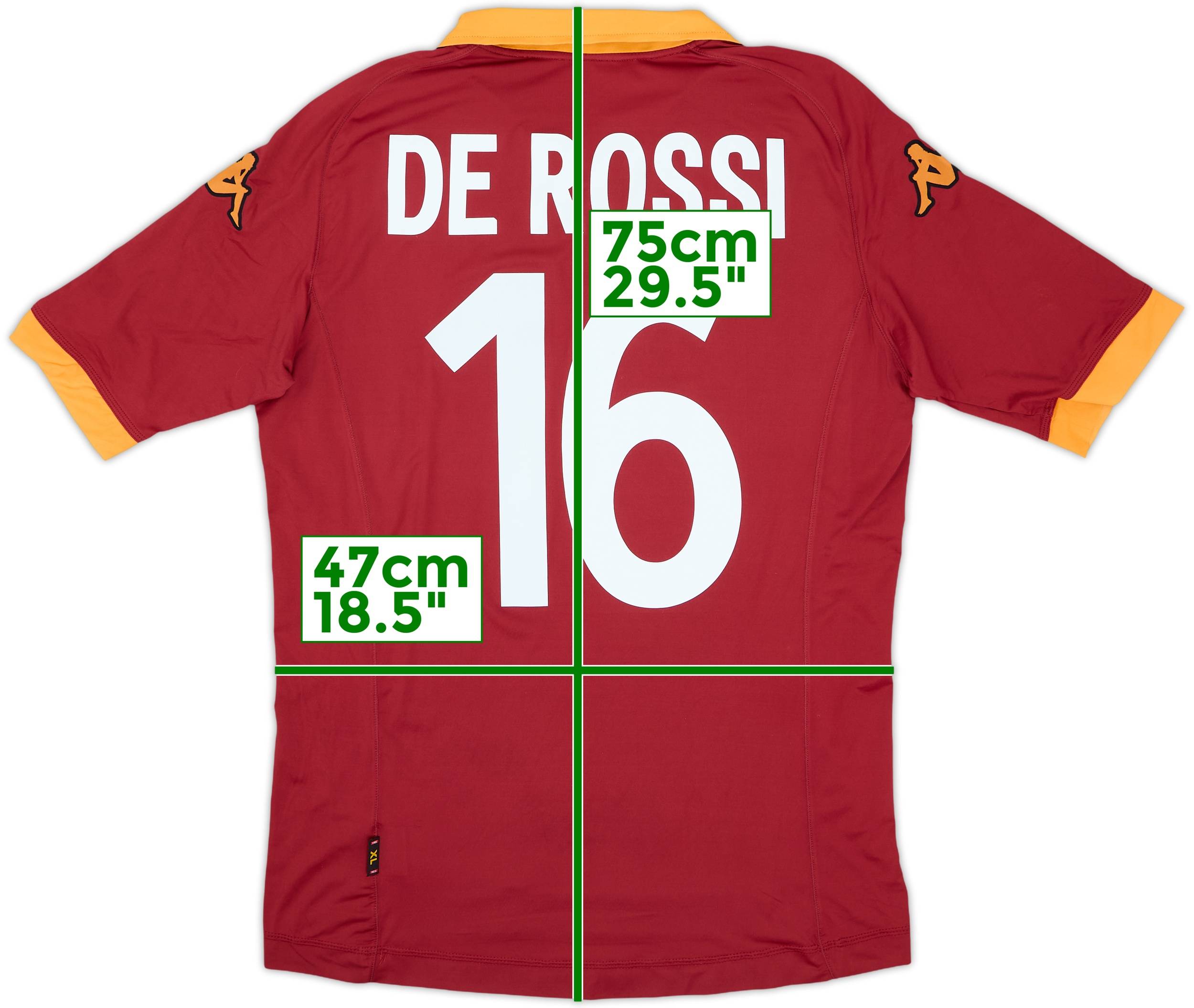 2012-13 Roma Home Shirt De Rossi #16 - 8/10 - (XL)