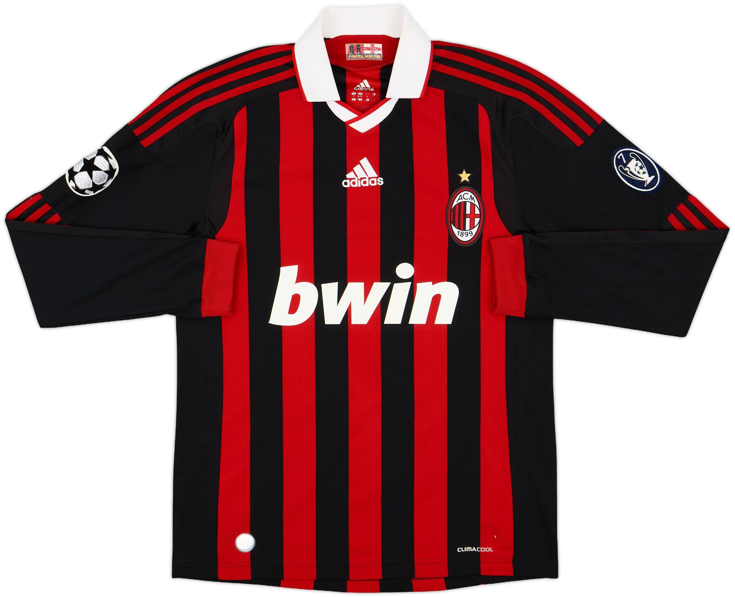 2009-10 AC Milan Home L/S Shirt Pato #7 - 8/10 - (S)