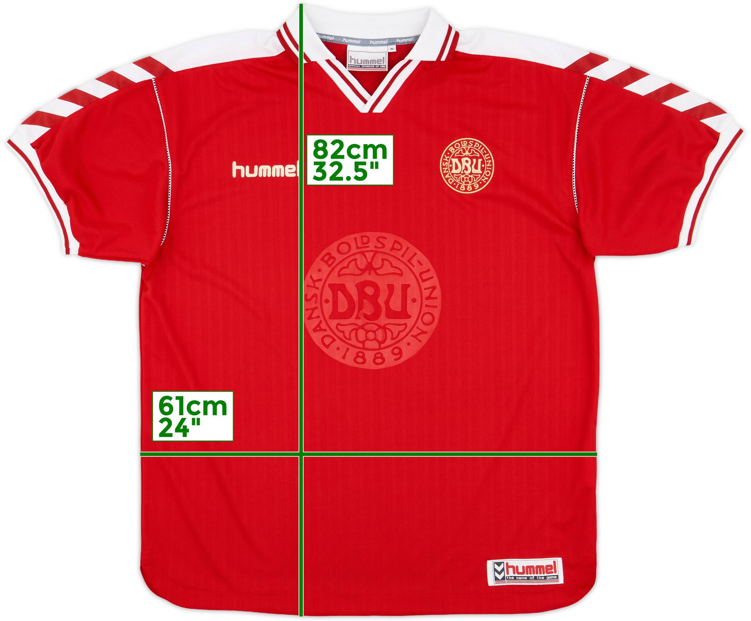 ウェア 1998 Denmark  kit Hummel 90s 1998 Denmark Home Shirt - 9/10 - (XL)
