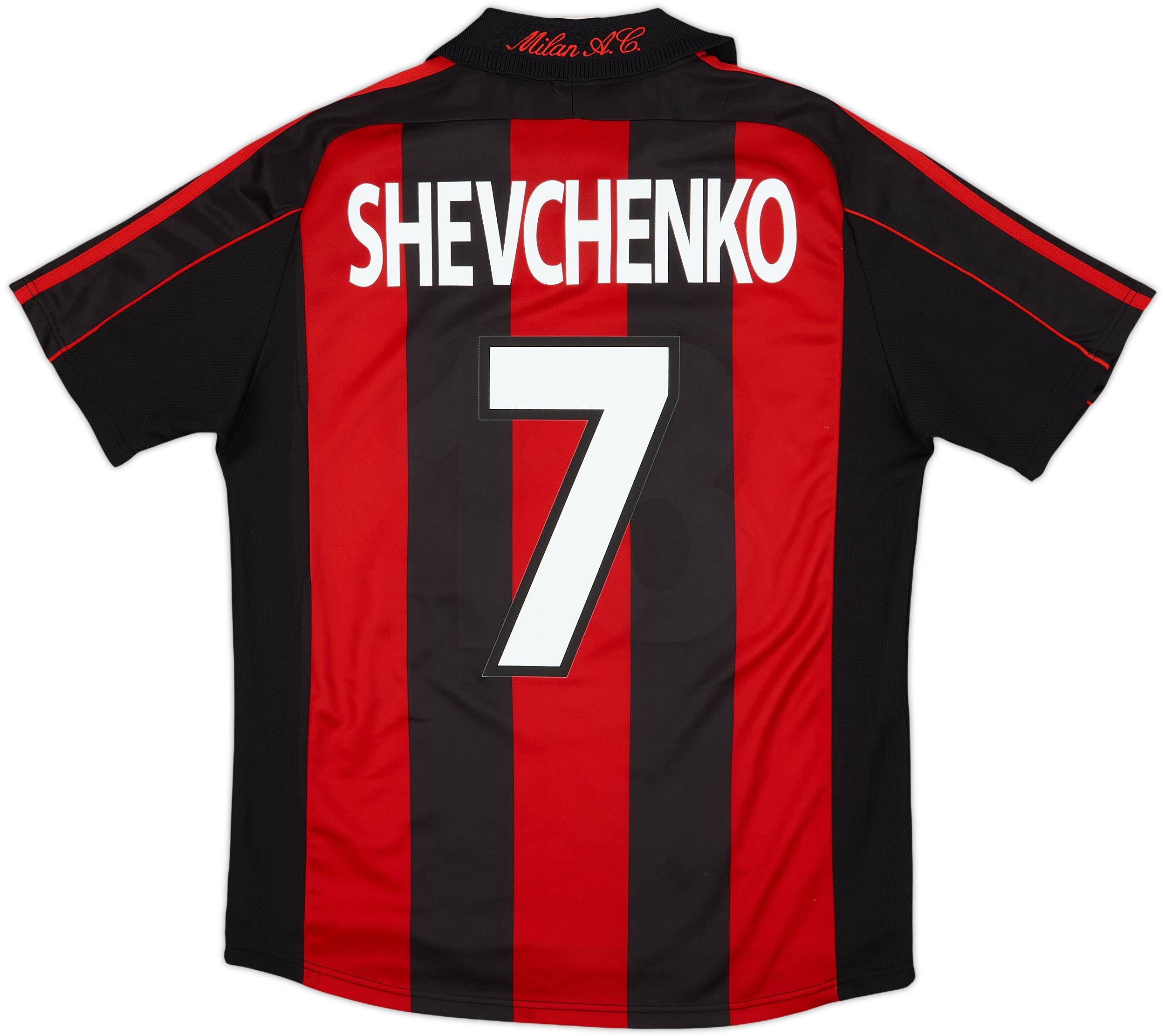 2000-02 AC Milan Home Shirt Shevchenko #7 - 10/10 - (XL.Boys)
