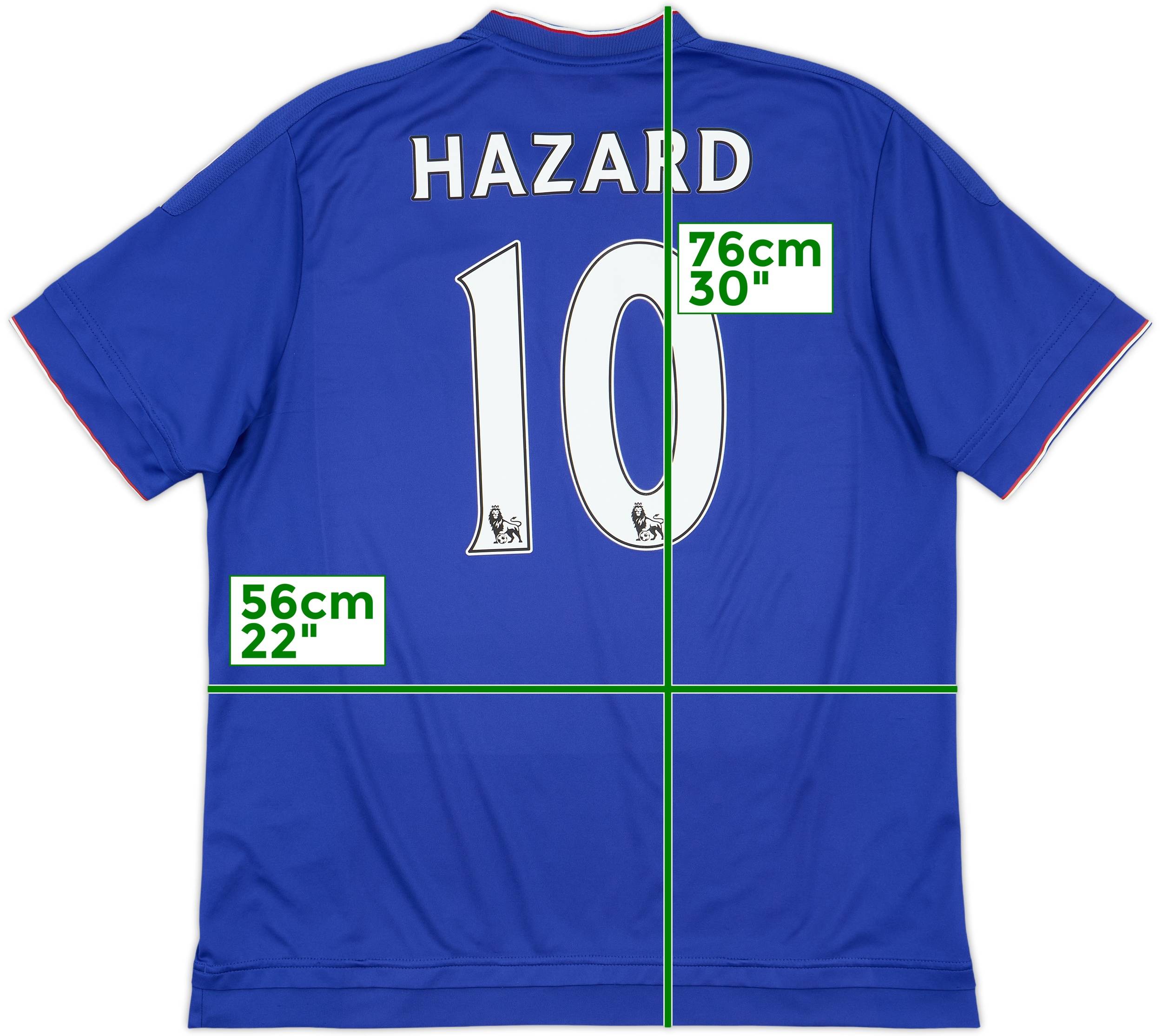 ウェア Hazard15-16Chelsea PremierLeague uniform 2015-16 Chelsea Home Shirt Hazard #10 - 6/10 - (XL)