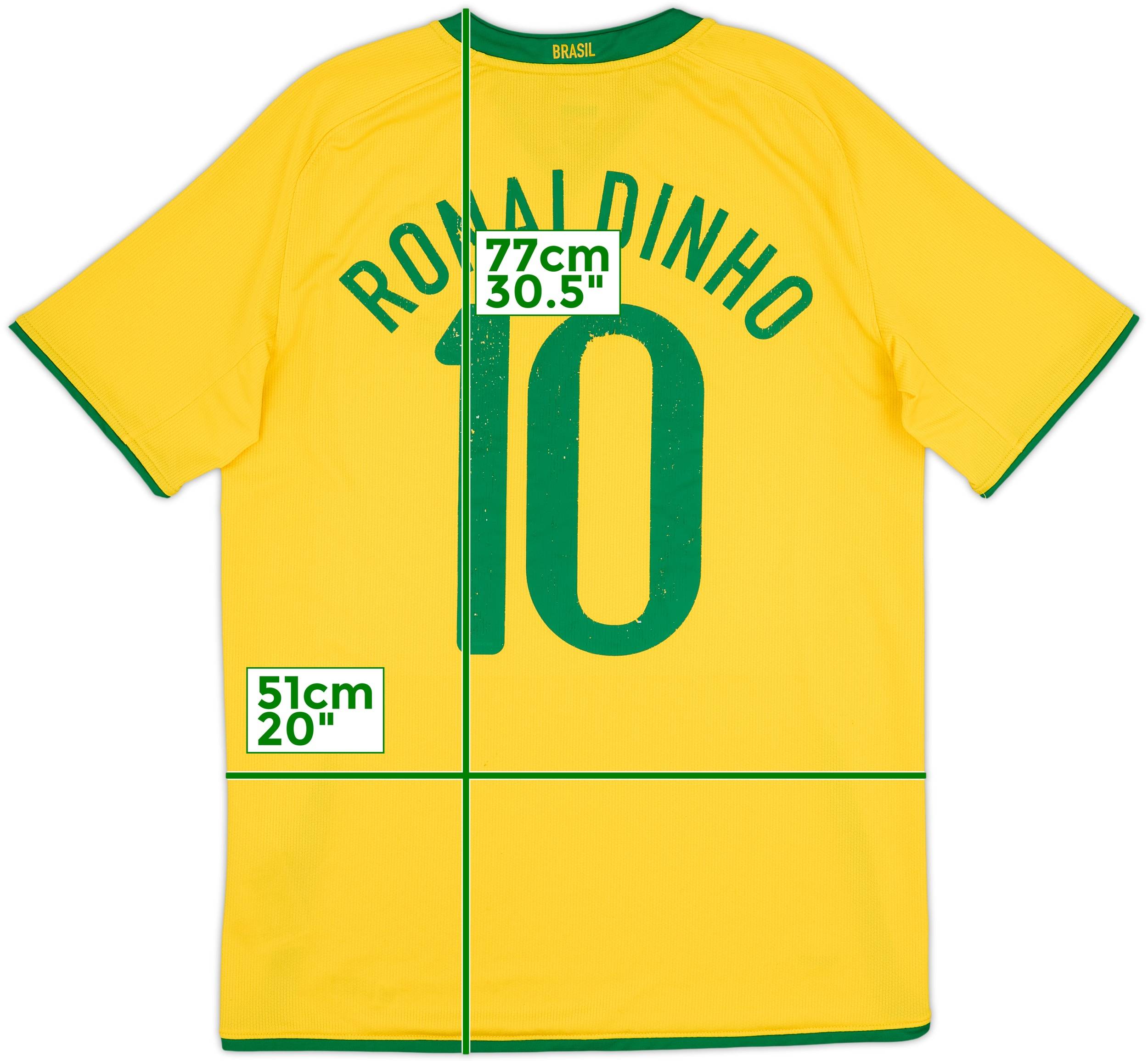 2008-10 Brazil Home Shirt Ronaldinho #10 - 5/10 - (M)