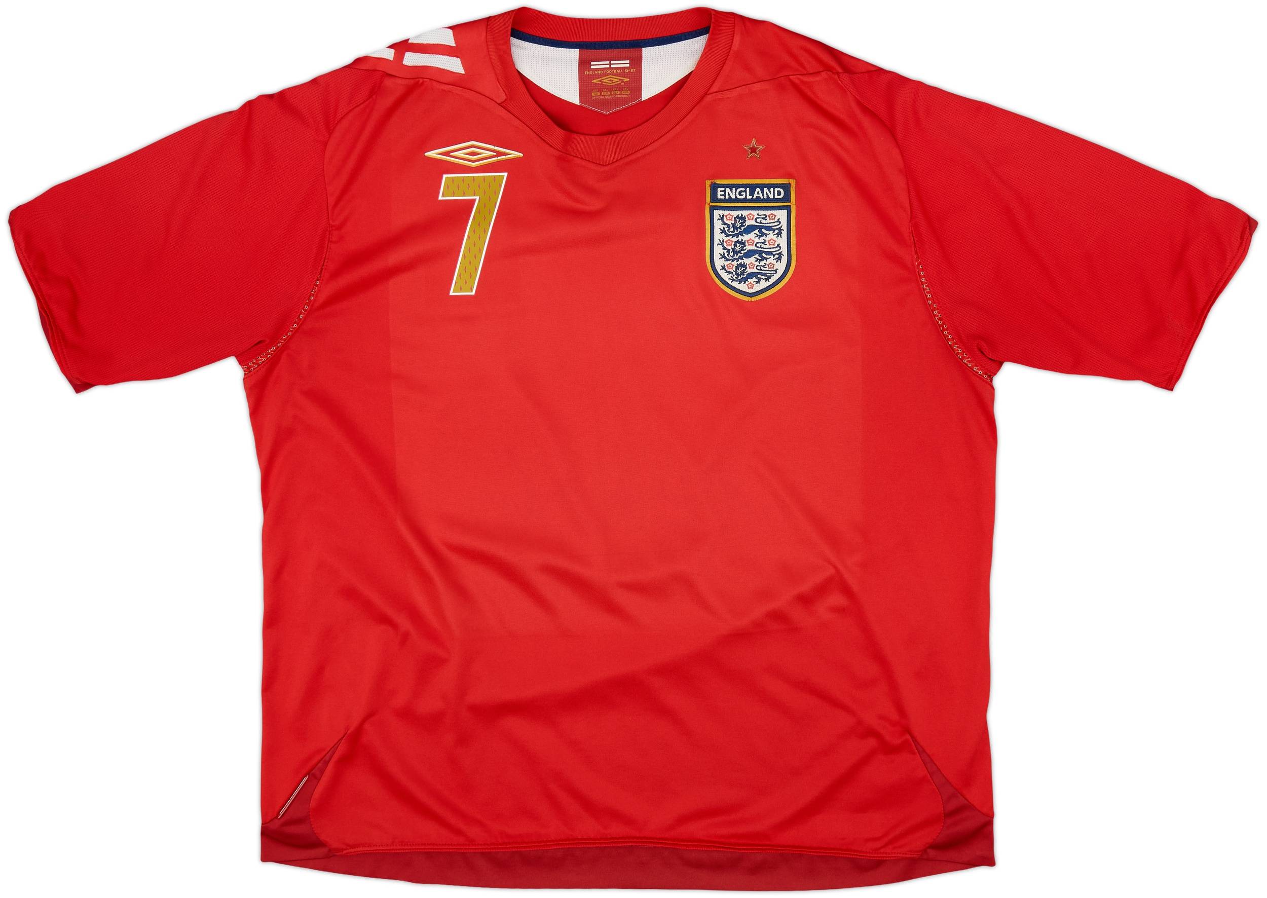 イングランド代表 2006-08 ベッカム アウェイ ユニフォーム 2006-08 England Away Shirt Beckham #7 - 5/10 - (XXL)