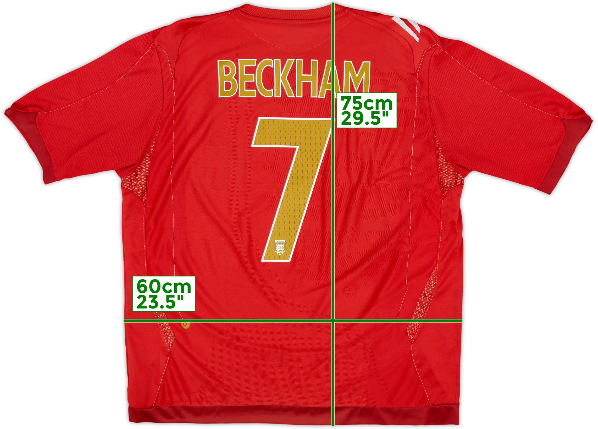 イングランド代表 2006-08 ベッカム アウェイ ユニフォーム 2006-08 England Away Shirt Beckham #7 - 5/10 - (XXL)