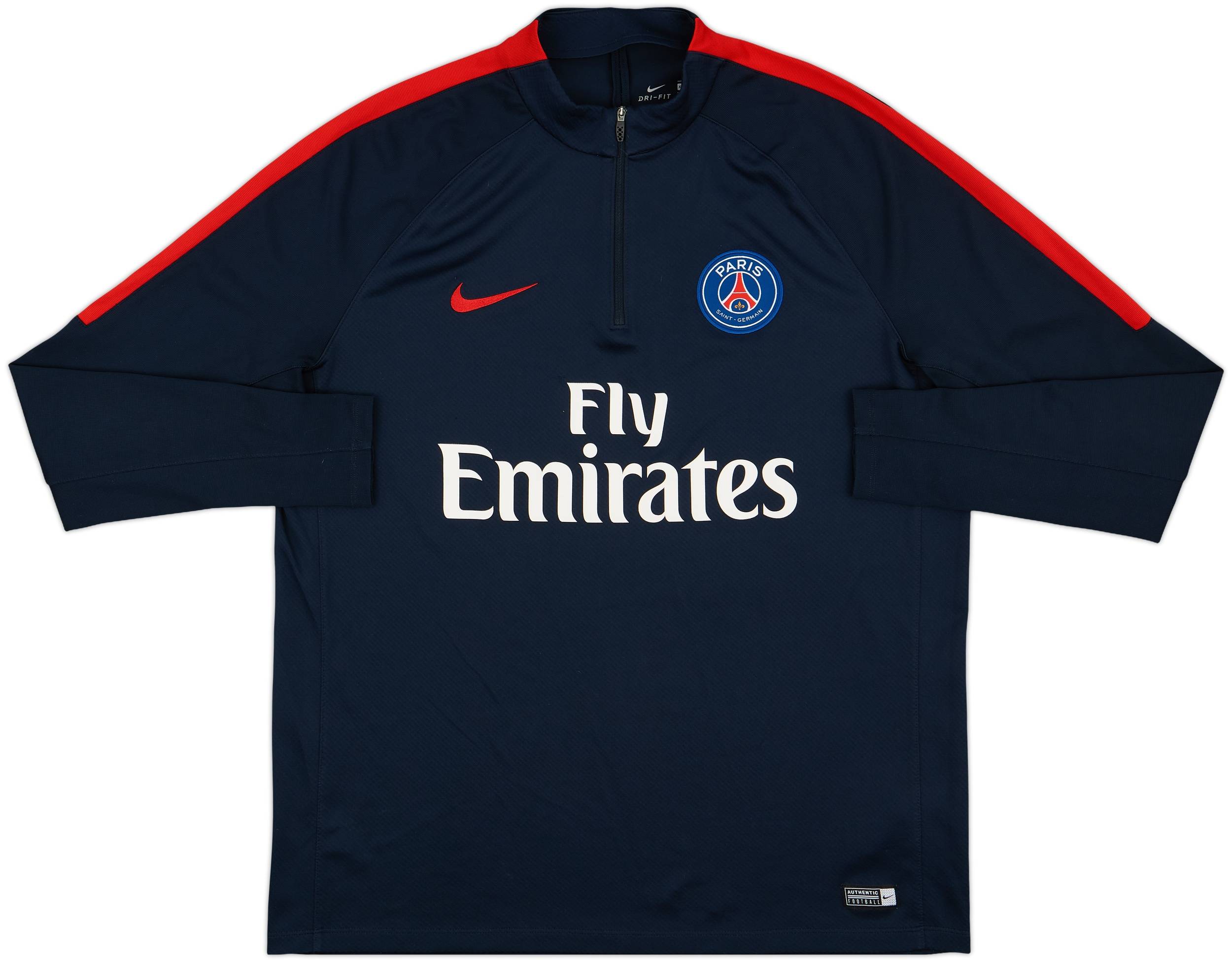 2017-18 Paris Saint-Germain Nike 1/4 Zip Drill Top - 8/10 - (XL)