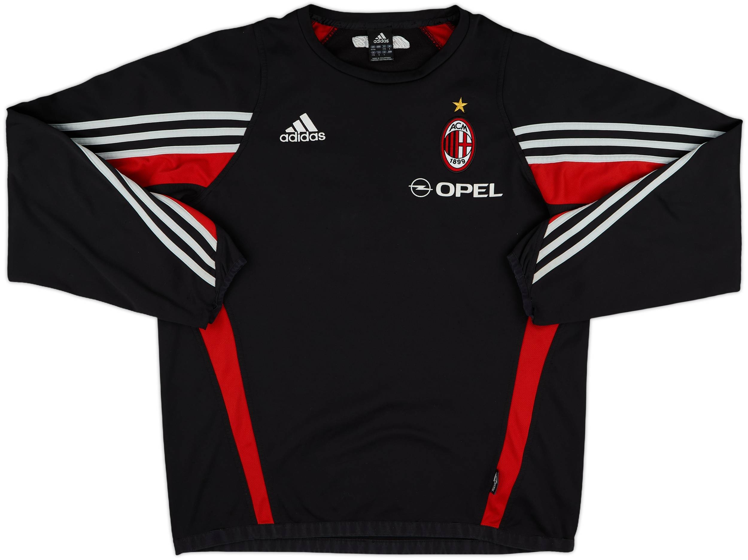 AC Milan adidas シャツ 赤黒 2003-04 AC Milan adidas Sweat Top - 6/10 - (M)