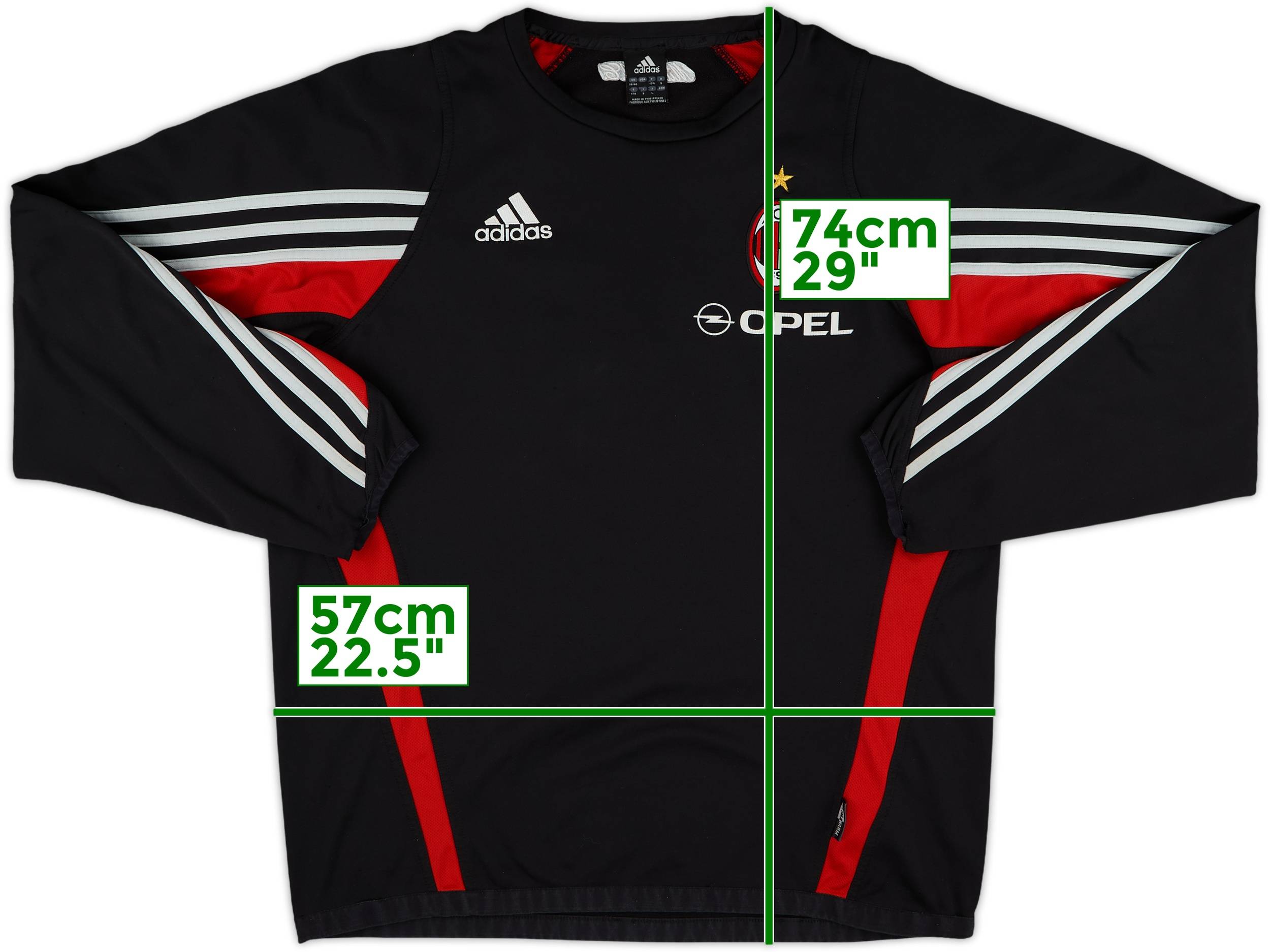 2003-04 AC Milan adidas Sweat Top - 6/10 - (M)