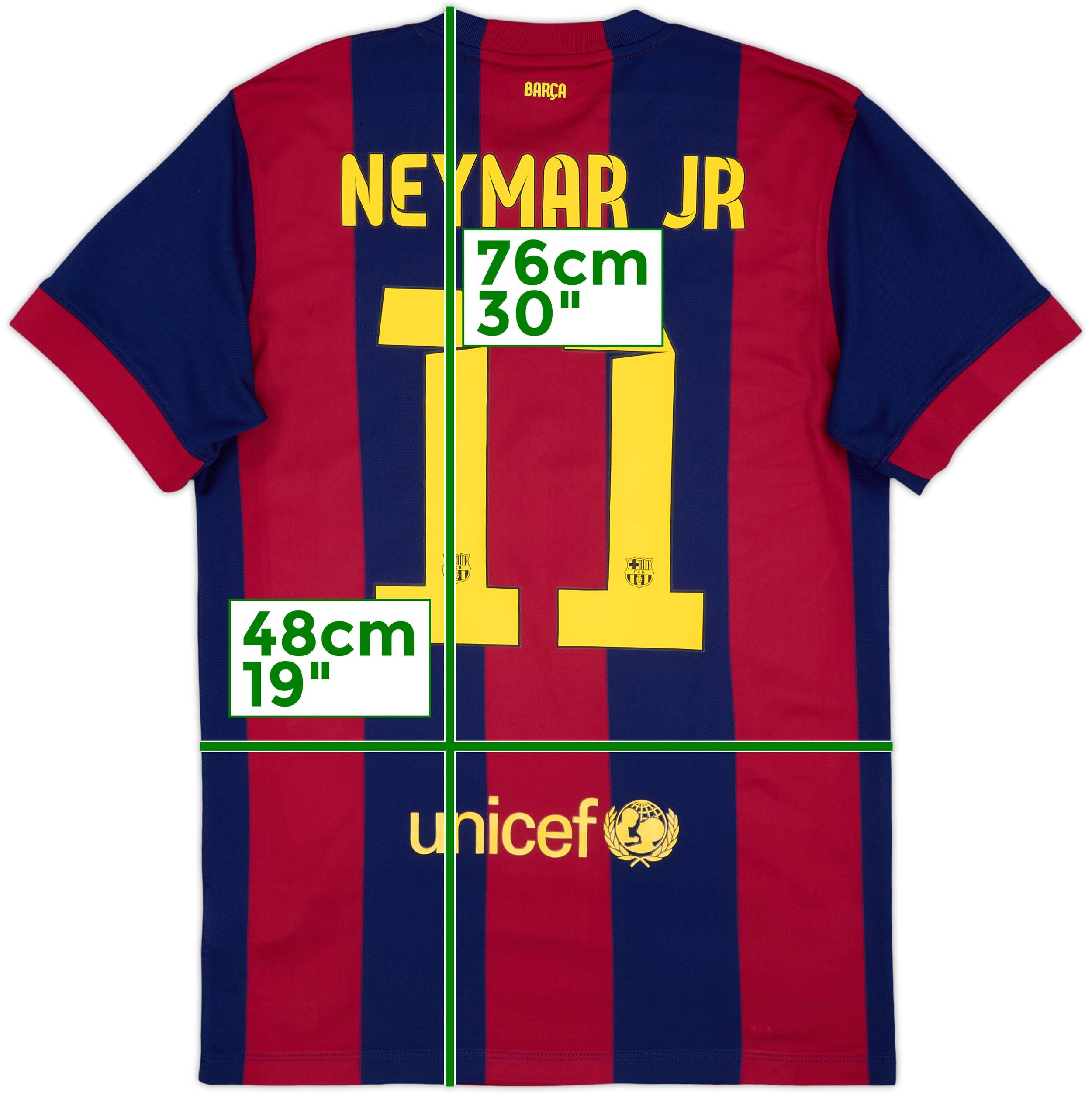 2014-15 Barcelona Home Shirt Neymar Jr #11 - 4/10 - (M)