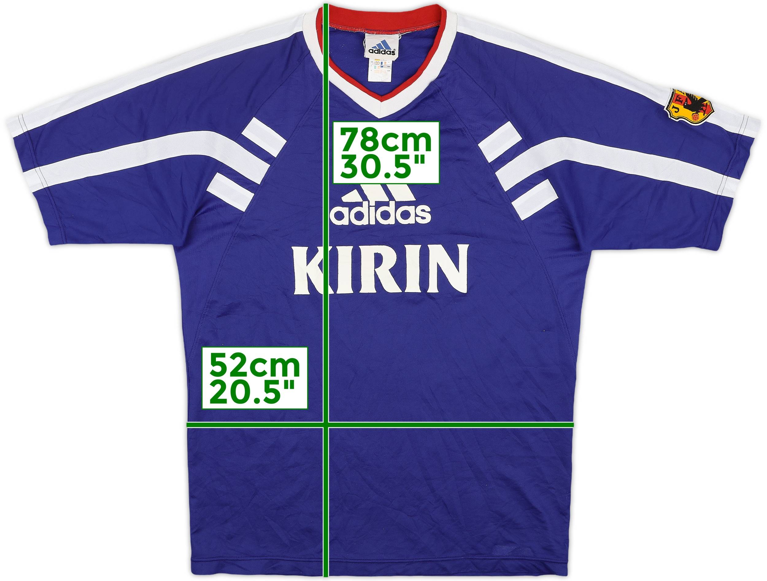 2001年 日本代表(H)選手用 #2上村 adidas ☆1668t 2001-02 Japan adidas Training Shirt - 8/10 - (L)