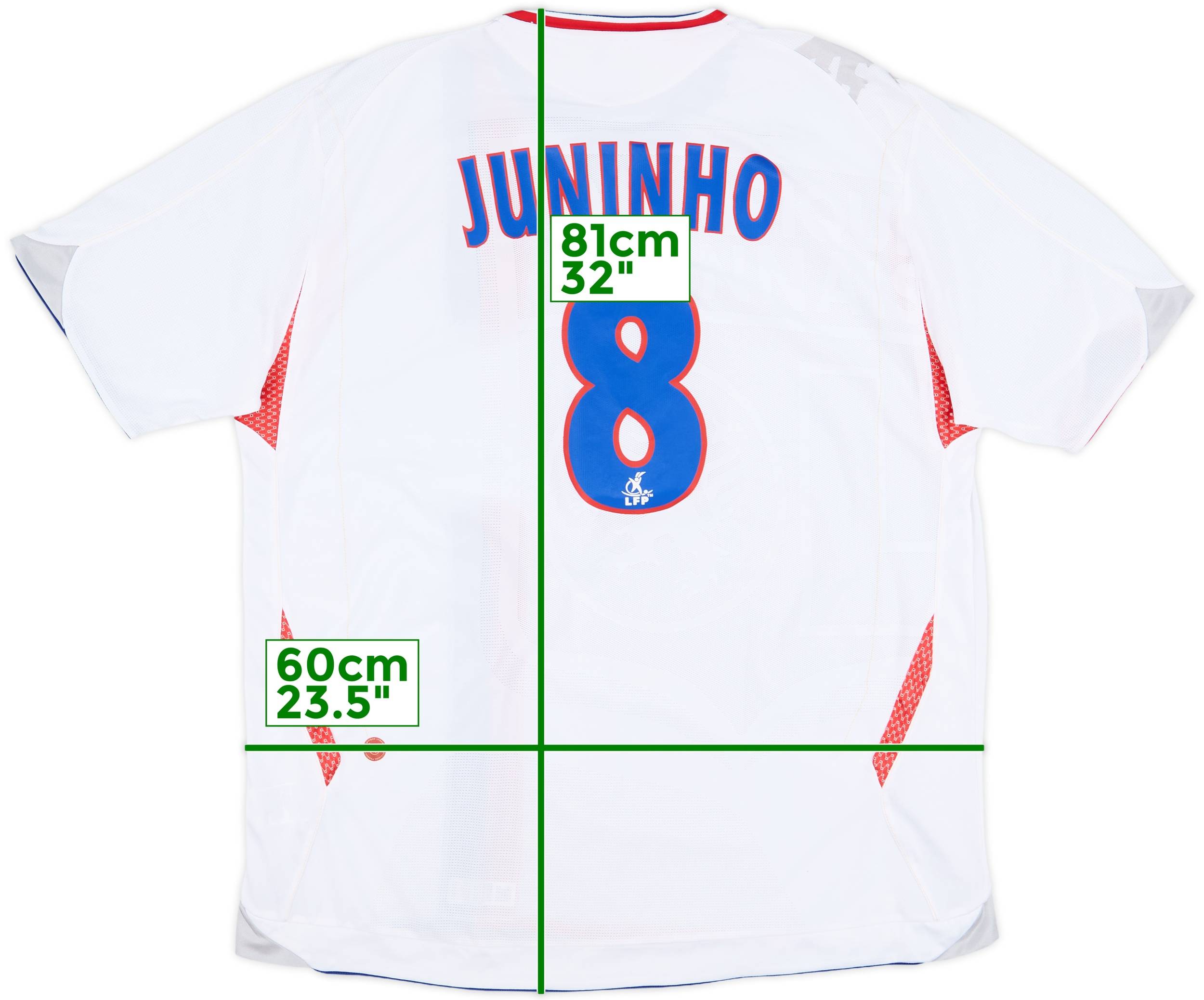 2006-07 Lyon Home Shirt Juninho #8 - 7/10 - (XXL)