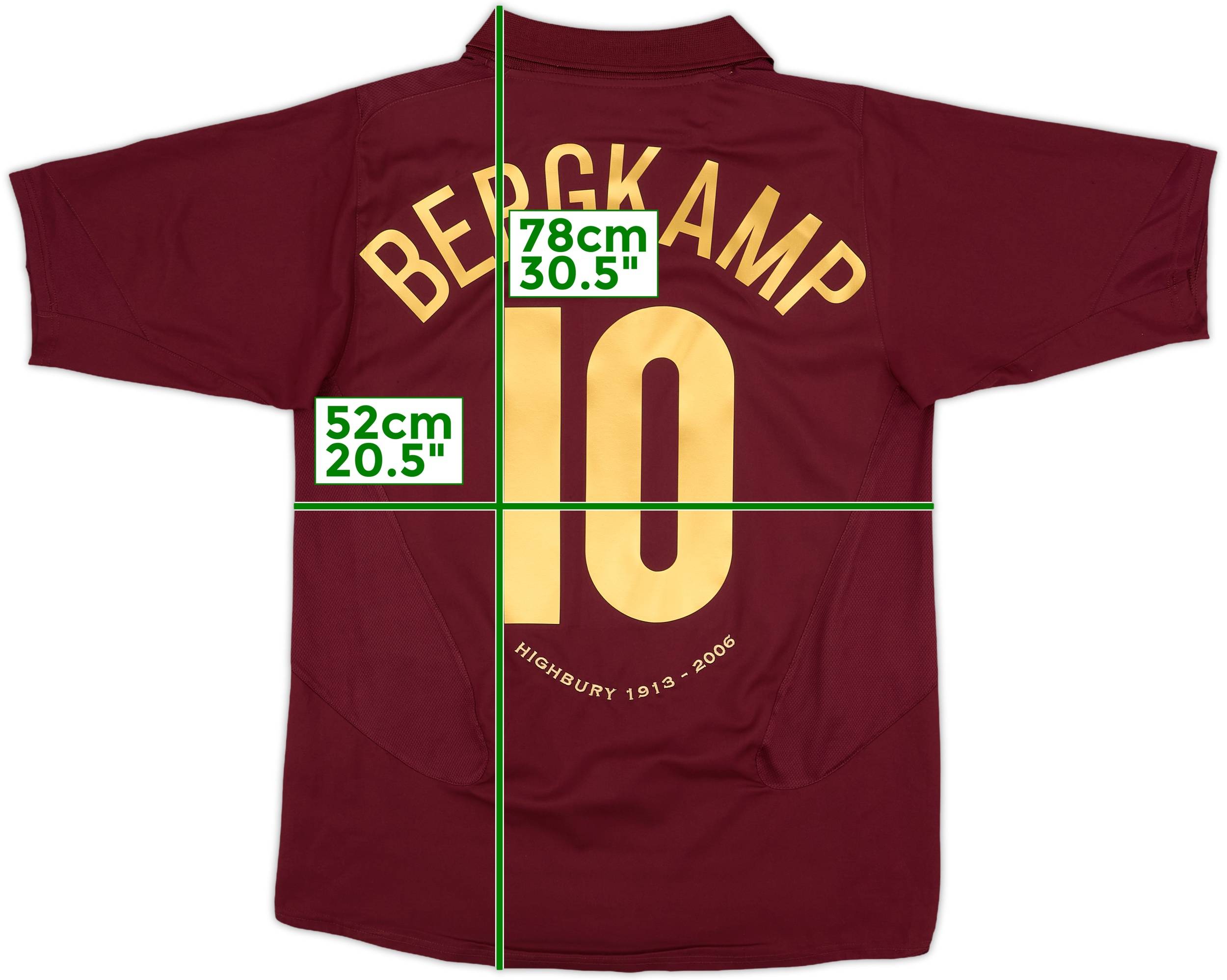 2005-06 Arsenal Home Shirt Bergkamp #10 - 8/10 - (M)