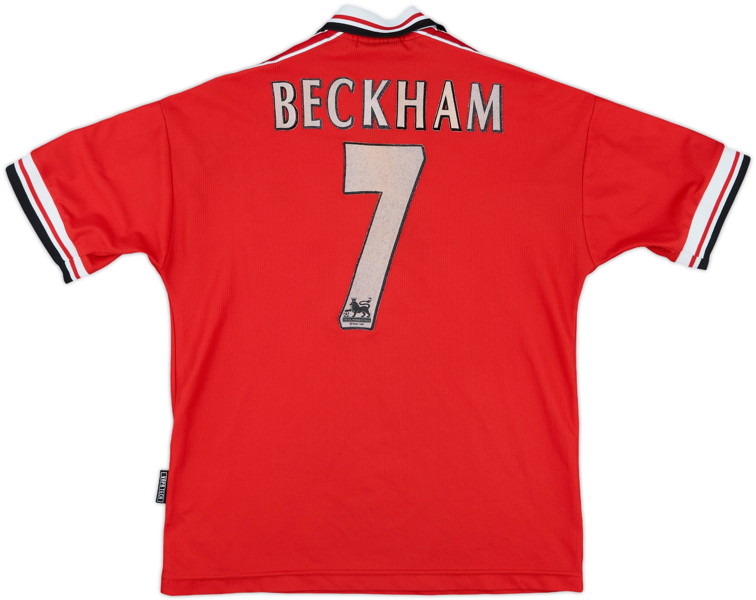 1998-00 Manchester United Home Shirt Beckham #7 - 6/10 - (Y)