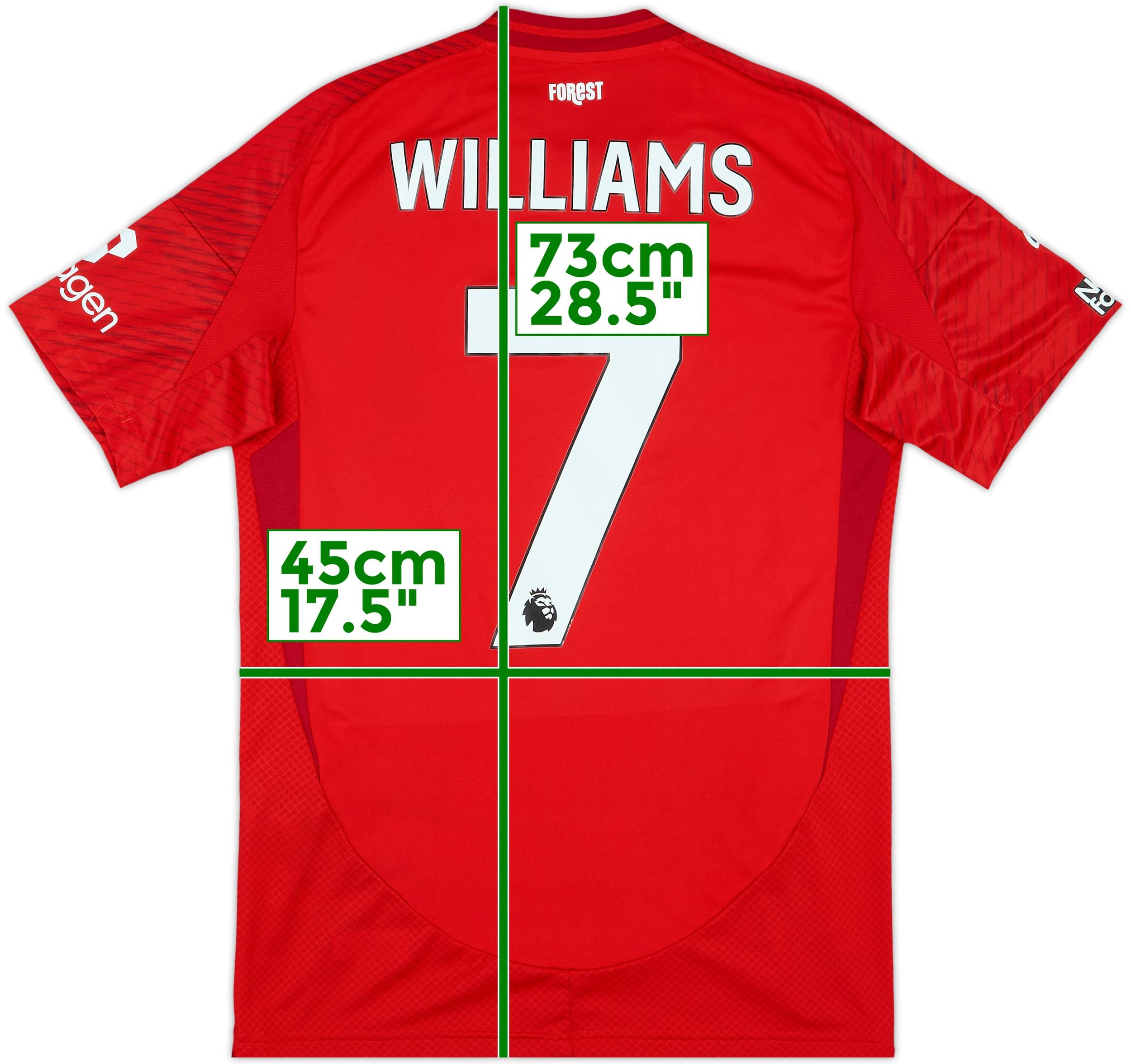 2024-25 Nottingham Forest Match Issue Home Shirt Williams #7