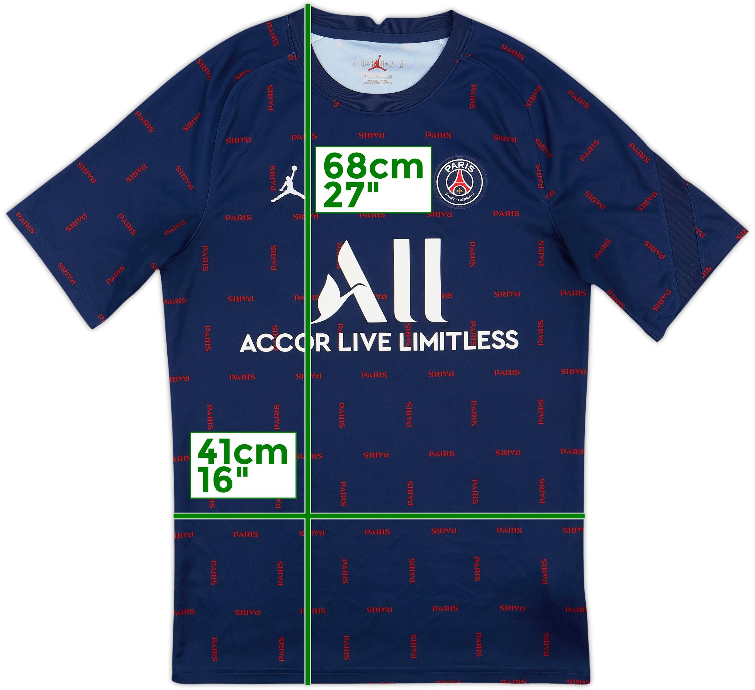 2021-22 Paris Saint-Germain Nike Jordan Training Shirt - 8/10 - (S)