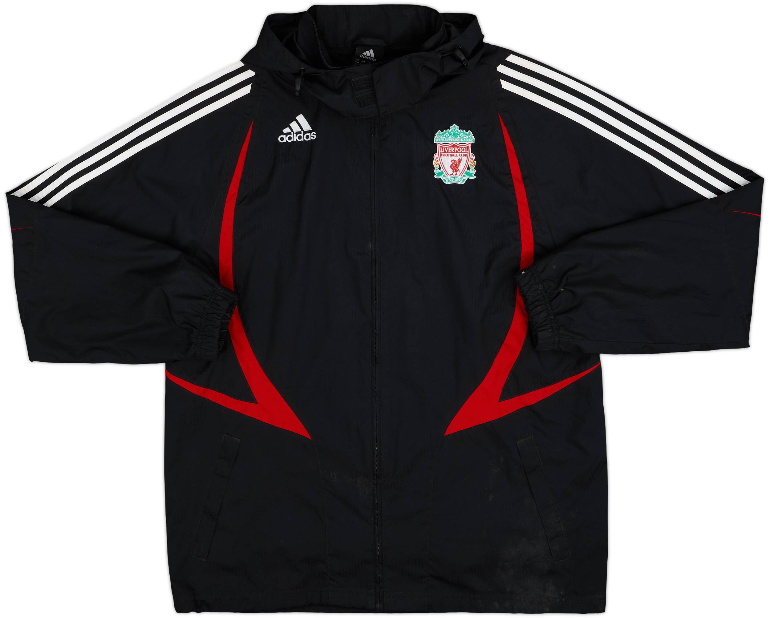 ジャケット・アウター ry 2007-08 Liverpool adidas Hooded Rain Jacket - 6/10 - (L)
