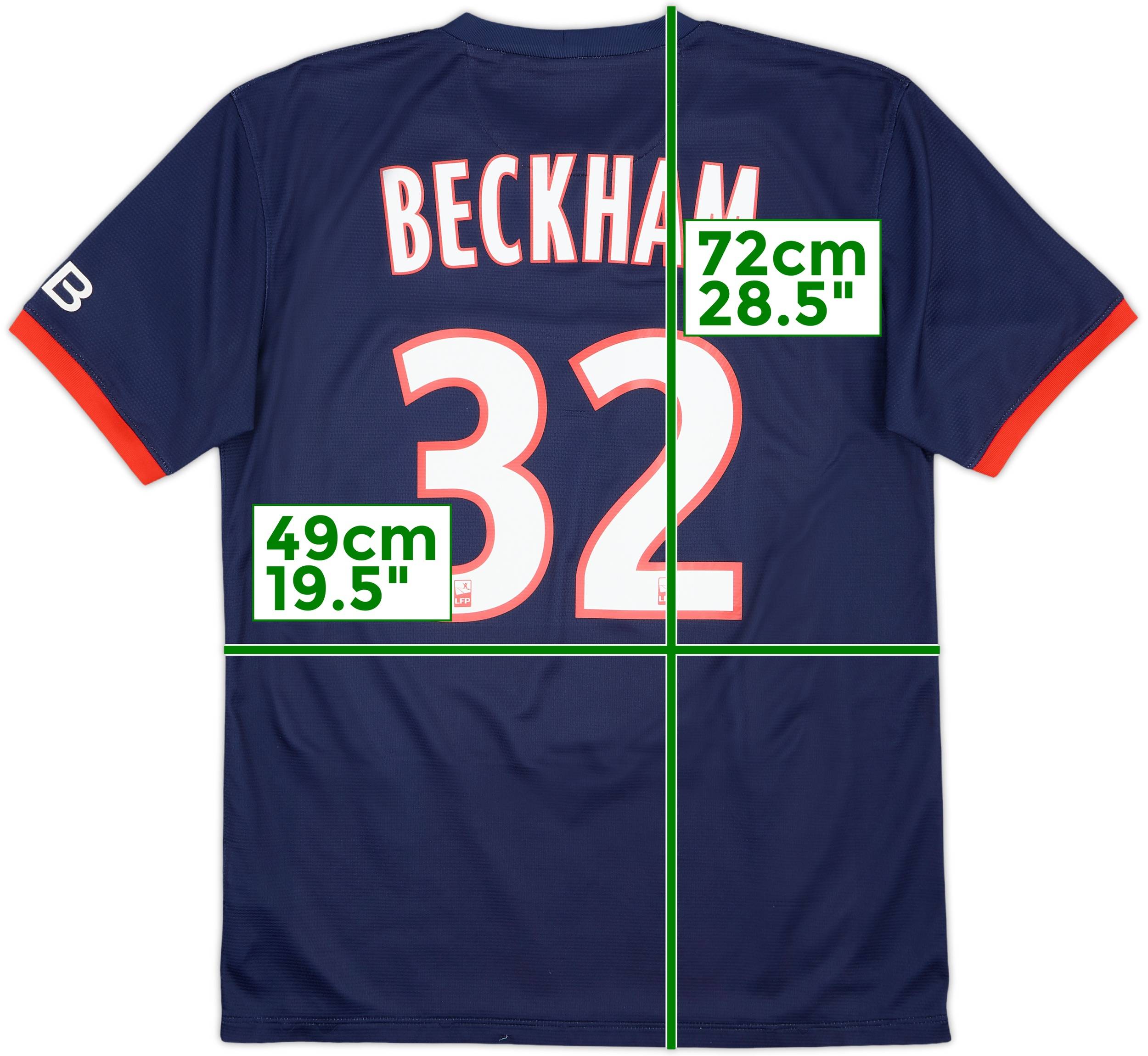 2013-14 Paris Saint-Germain Home Shirt Beckham #32 - 9/10 - (M)